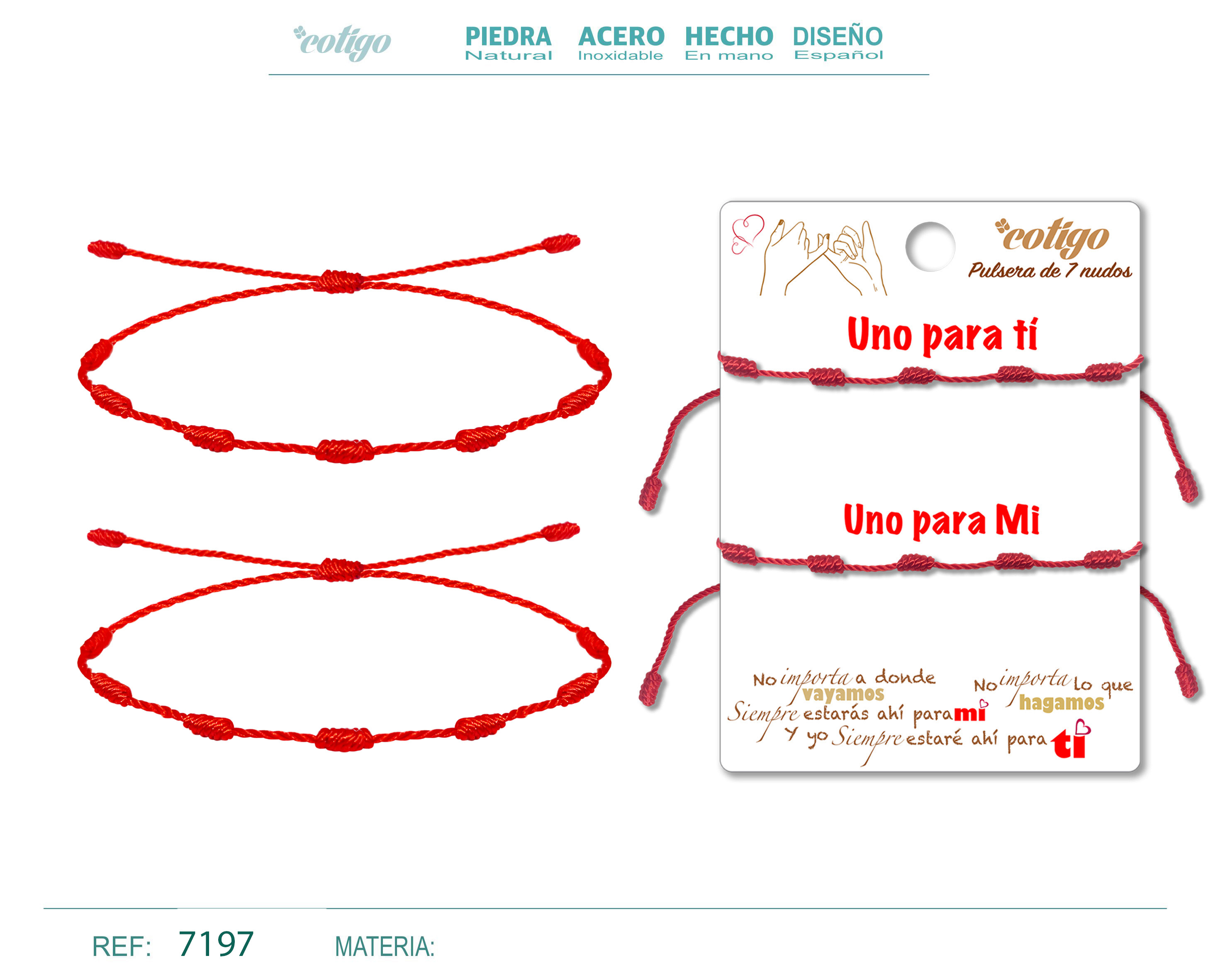 PULSERA 7 NUDOS 2 PCS