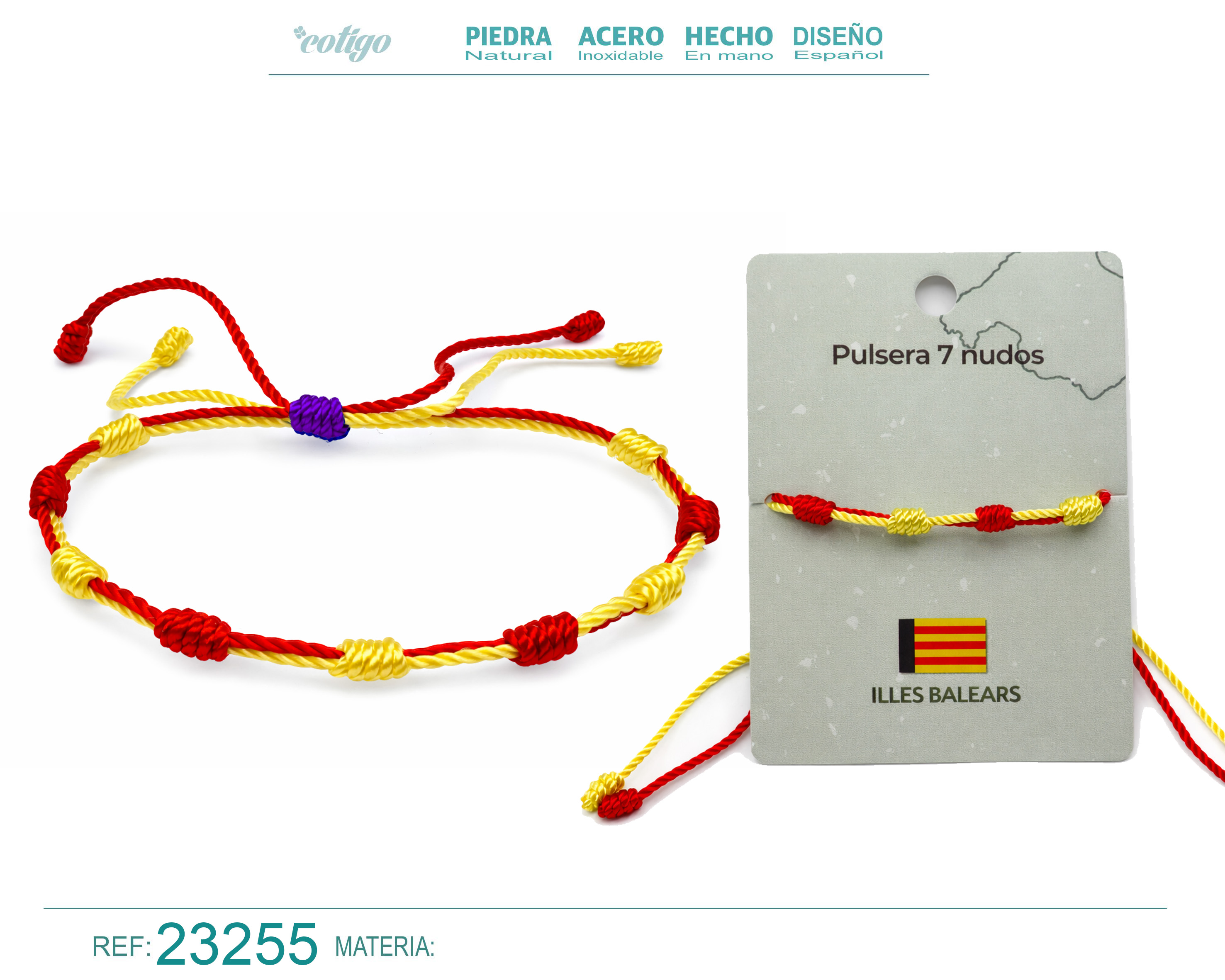 Pulsera 7 Nudos de Bandera de Illes Balears