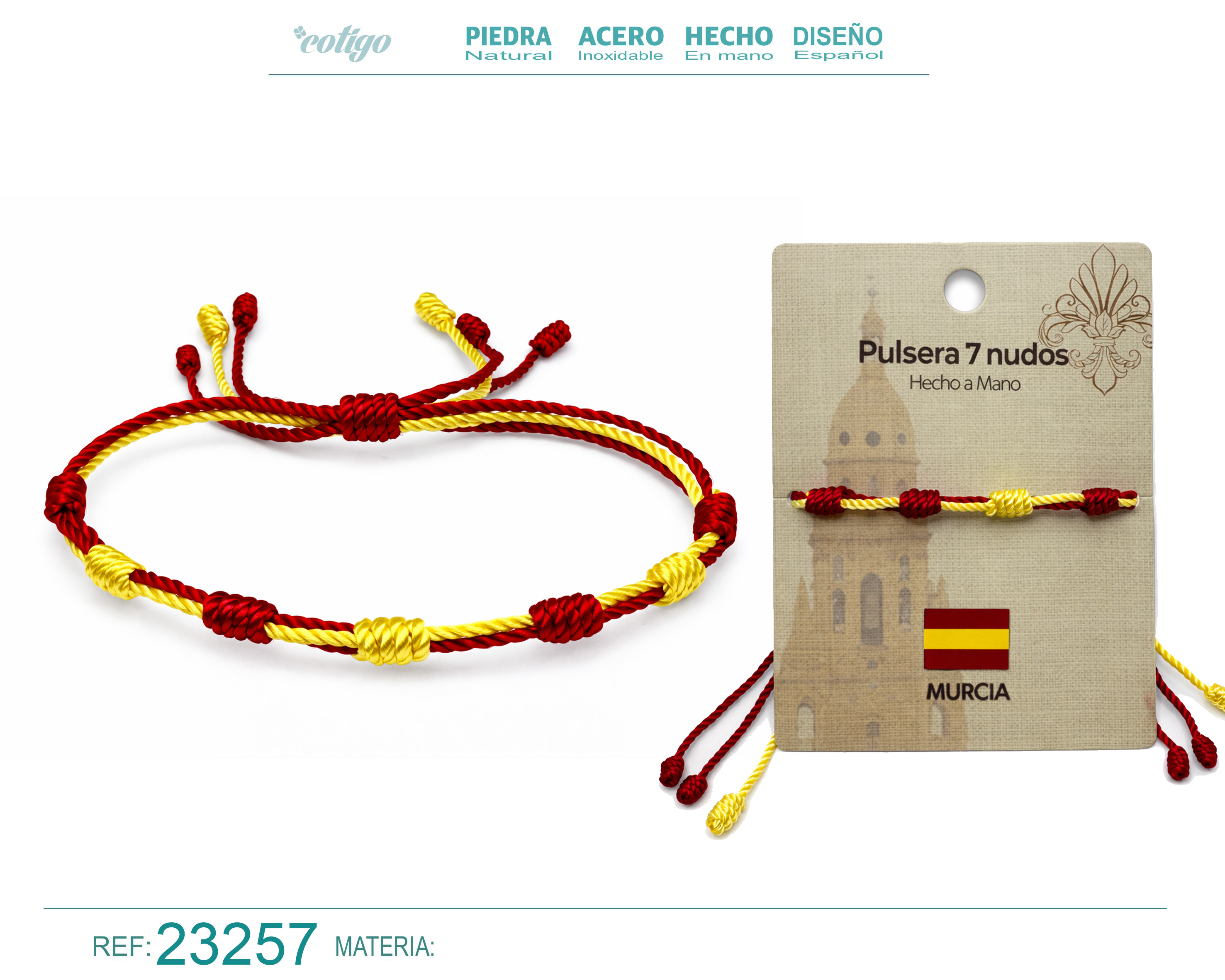 Pulsera 7 Nudos de Bandera de Murcia