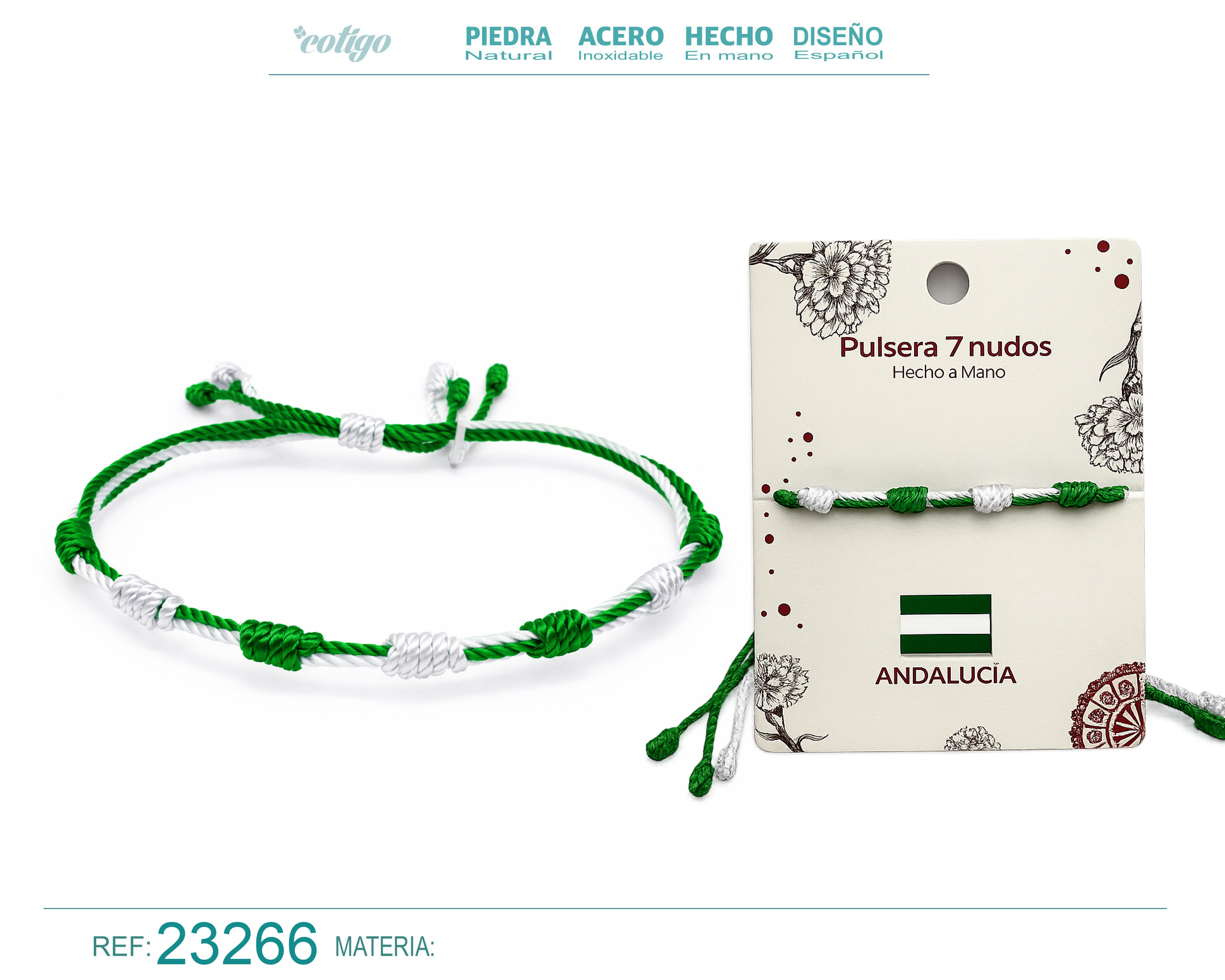 Pulsera 7 Nudos de Bandera de Andalucia