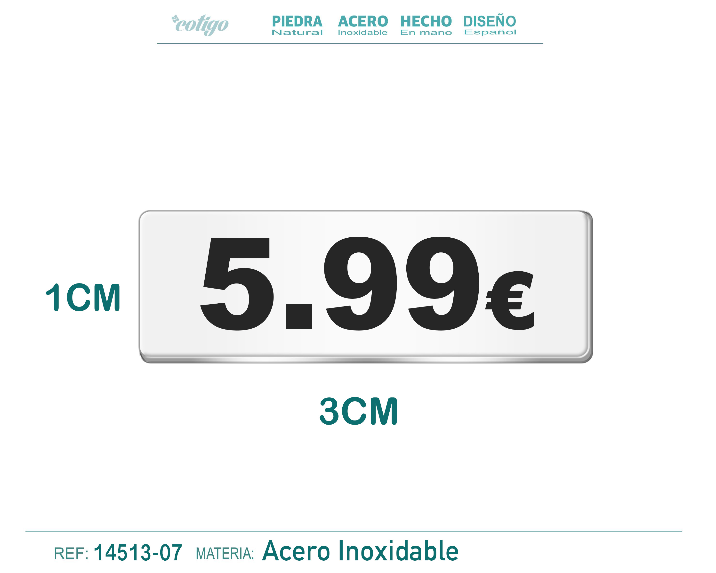 Placa Acero 1x3cm-5.99
