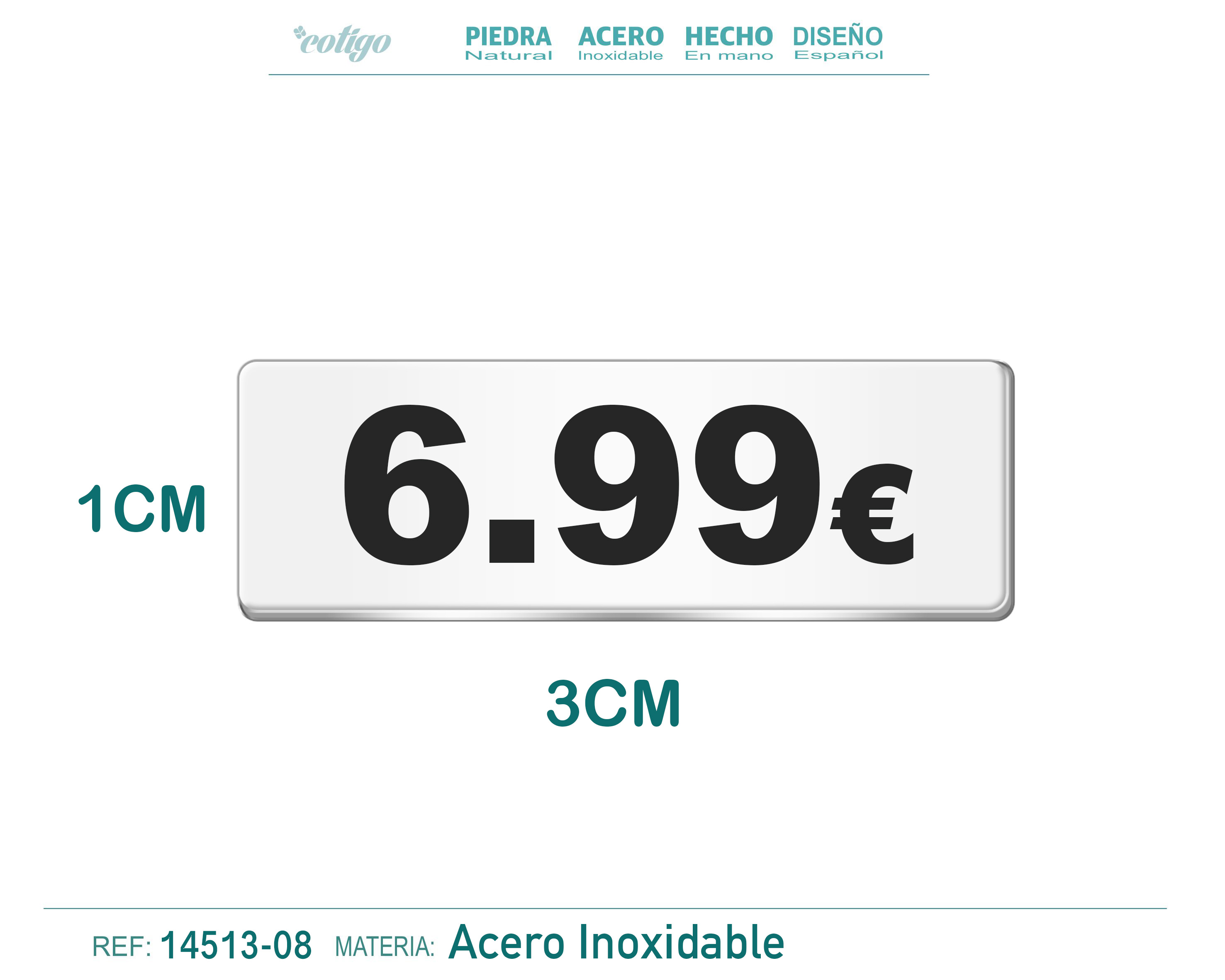 Placa Acero 1x3cm-6.99