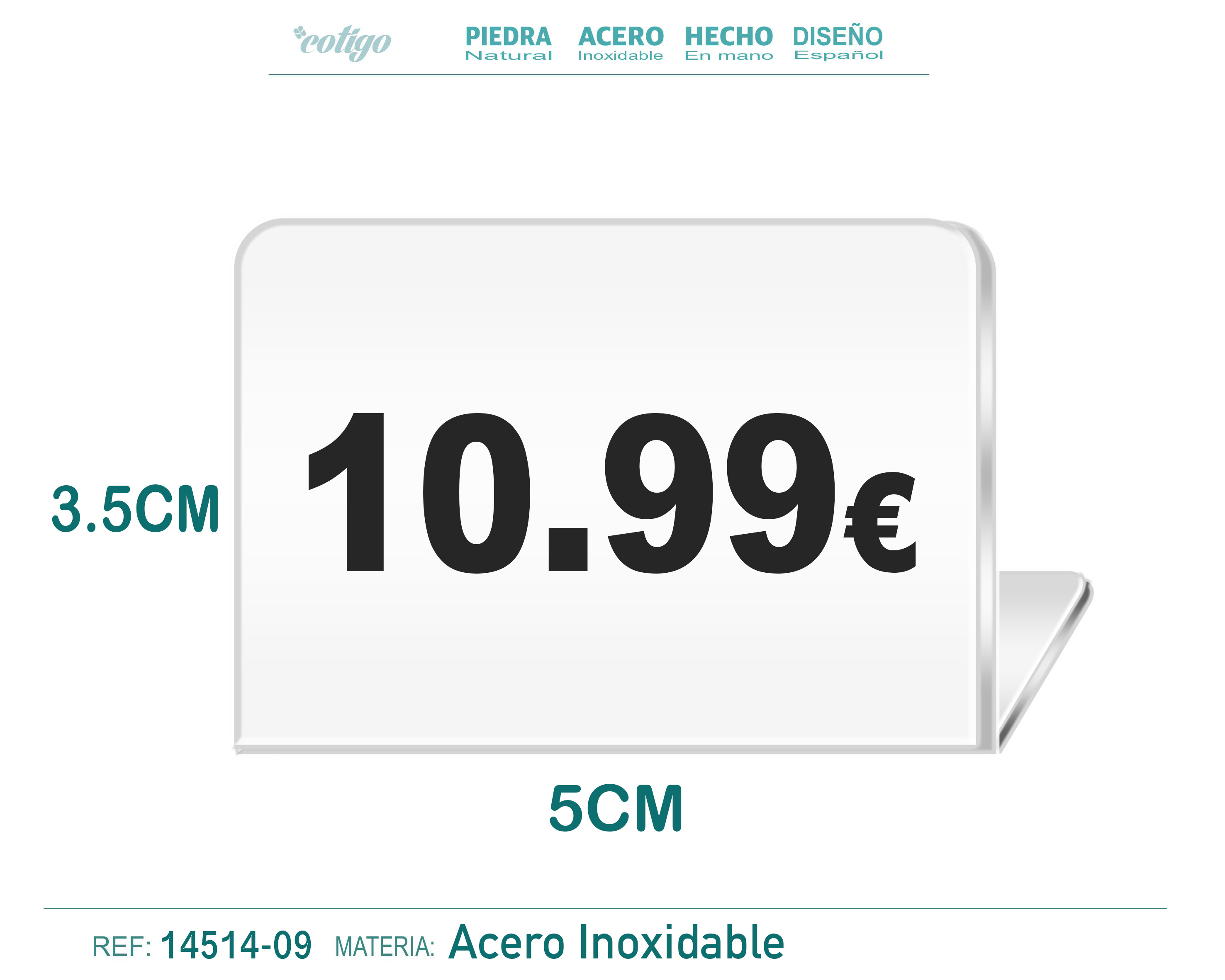 Placa Acero 3.5x5cm-10.99