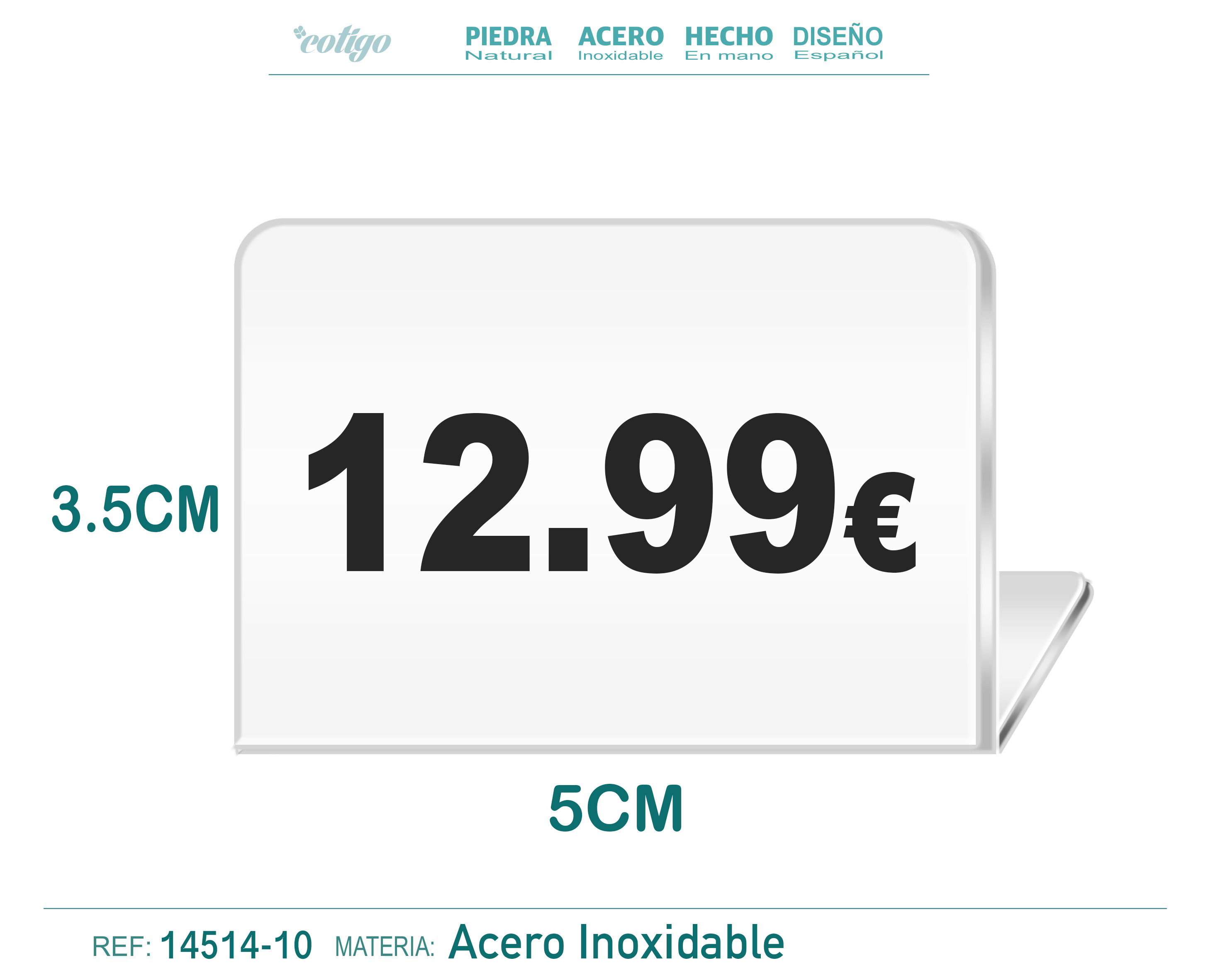 Placa Acero 3.5x5cm-12.99