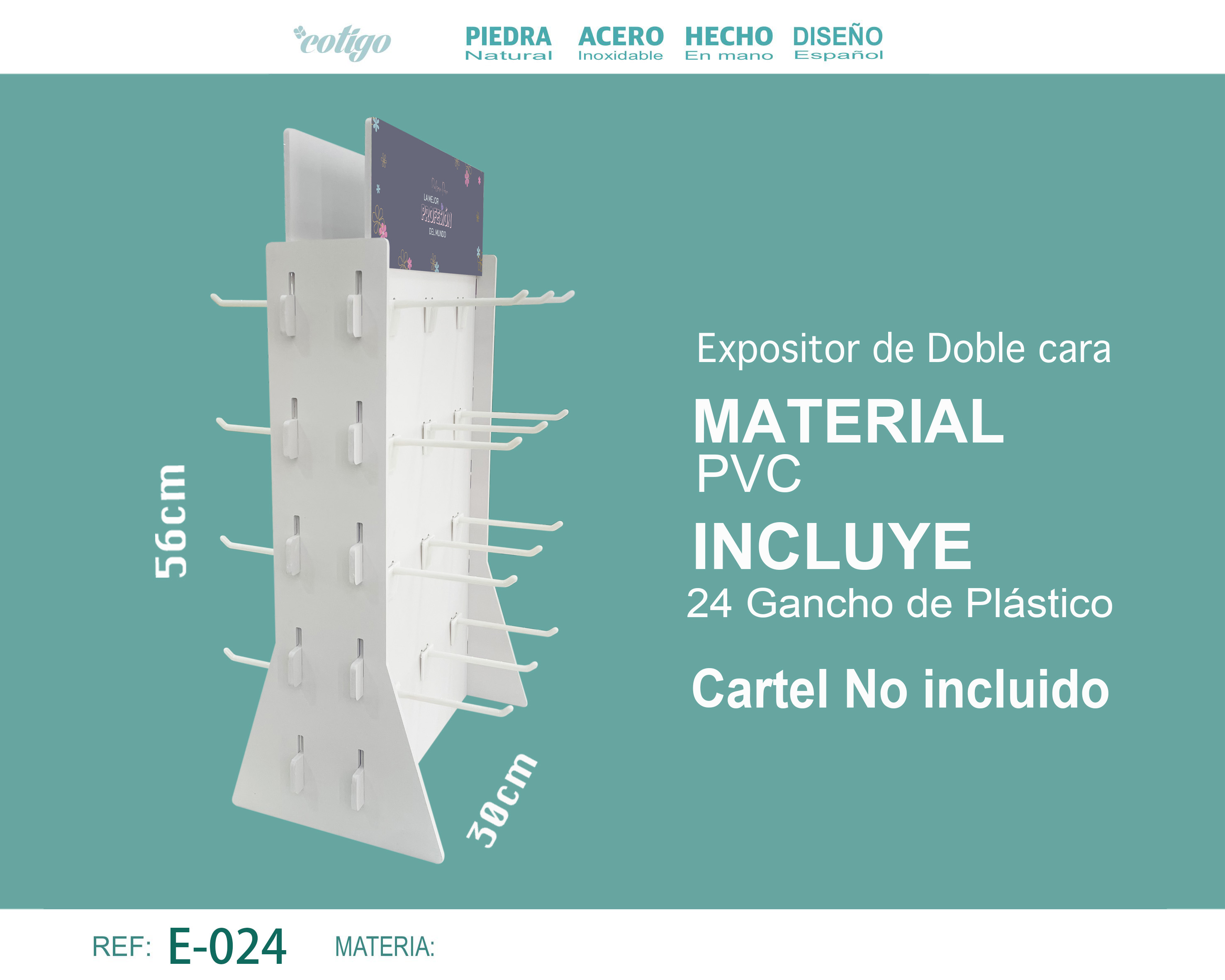 EXPOSITOR PARA 24 MODELOS CON GANCHO