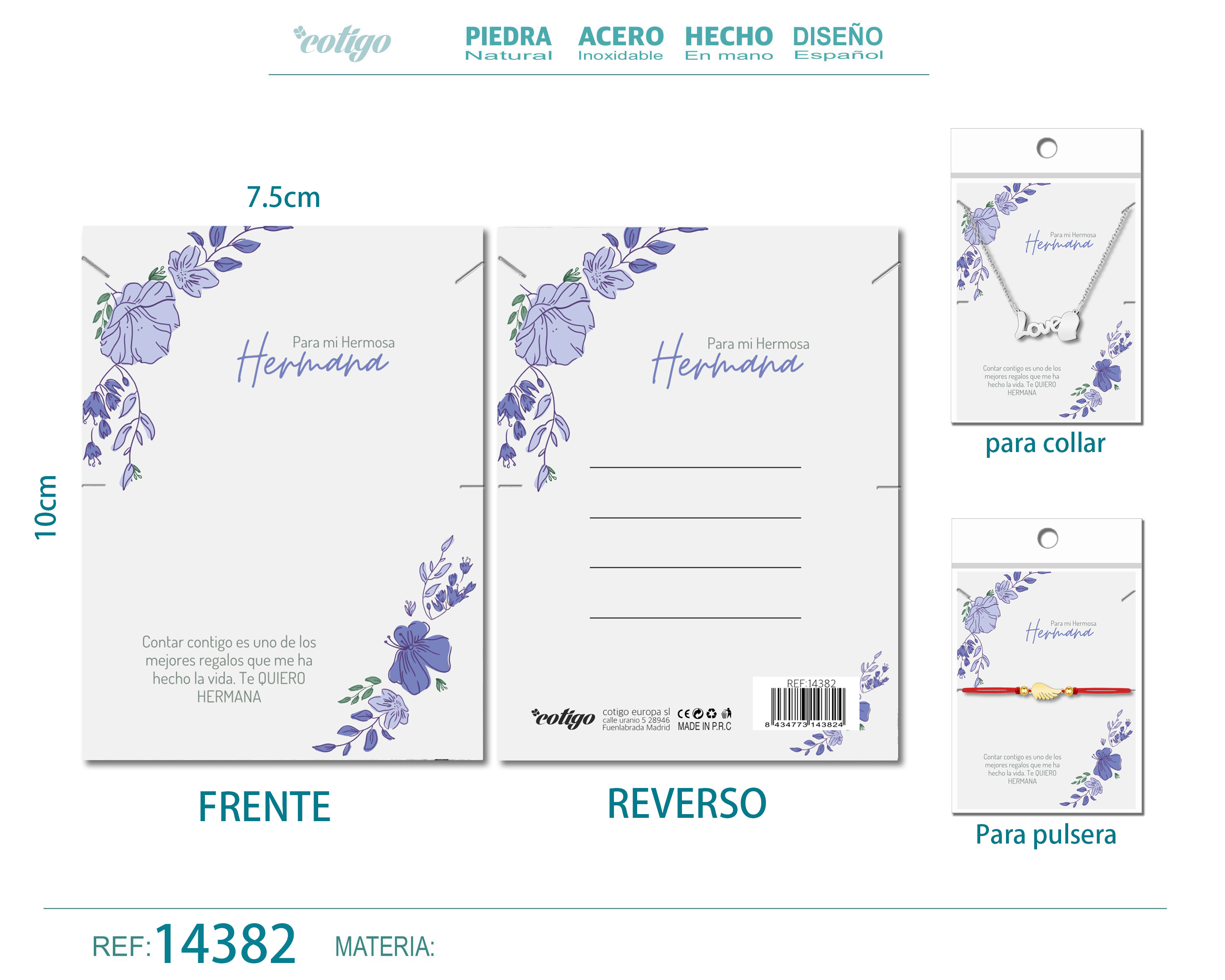 Tarjeta felicitación para Hermana