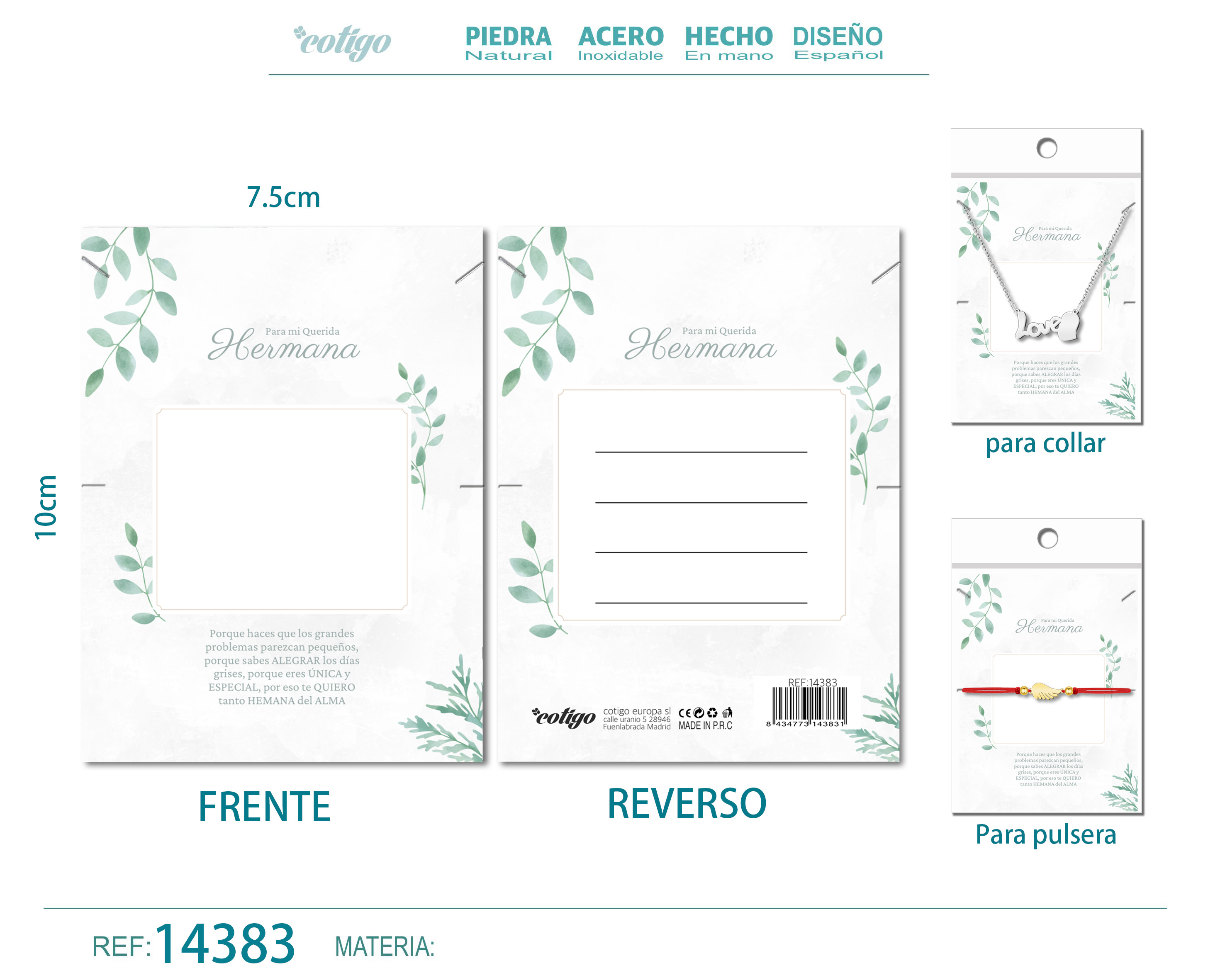 Tarjeta felicitación para Hermana