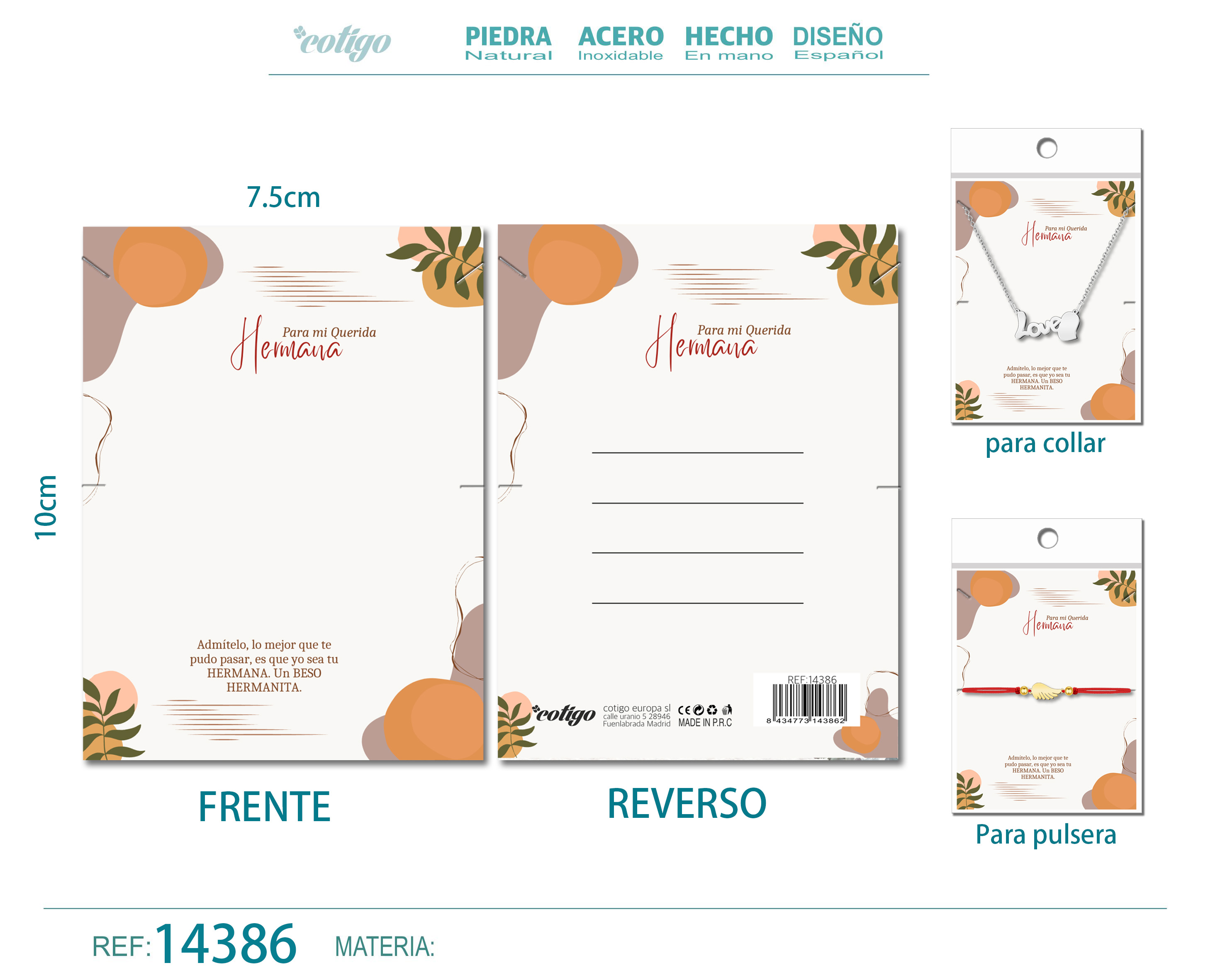 Tarjeta felicitación para Hermana