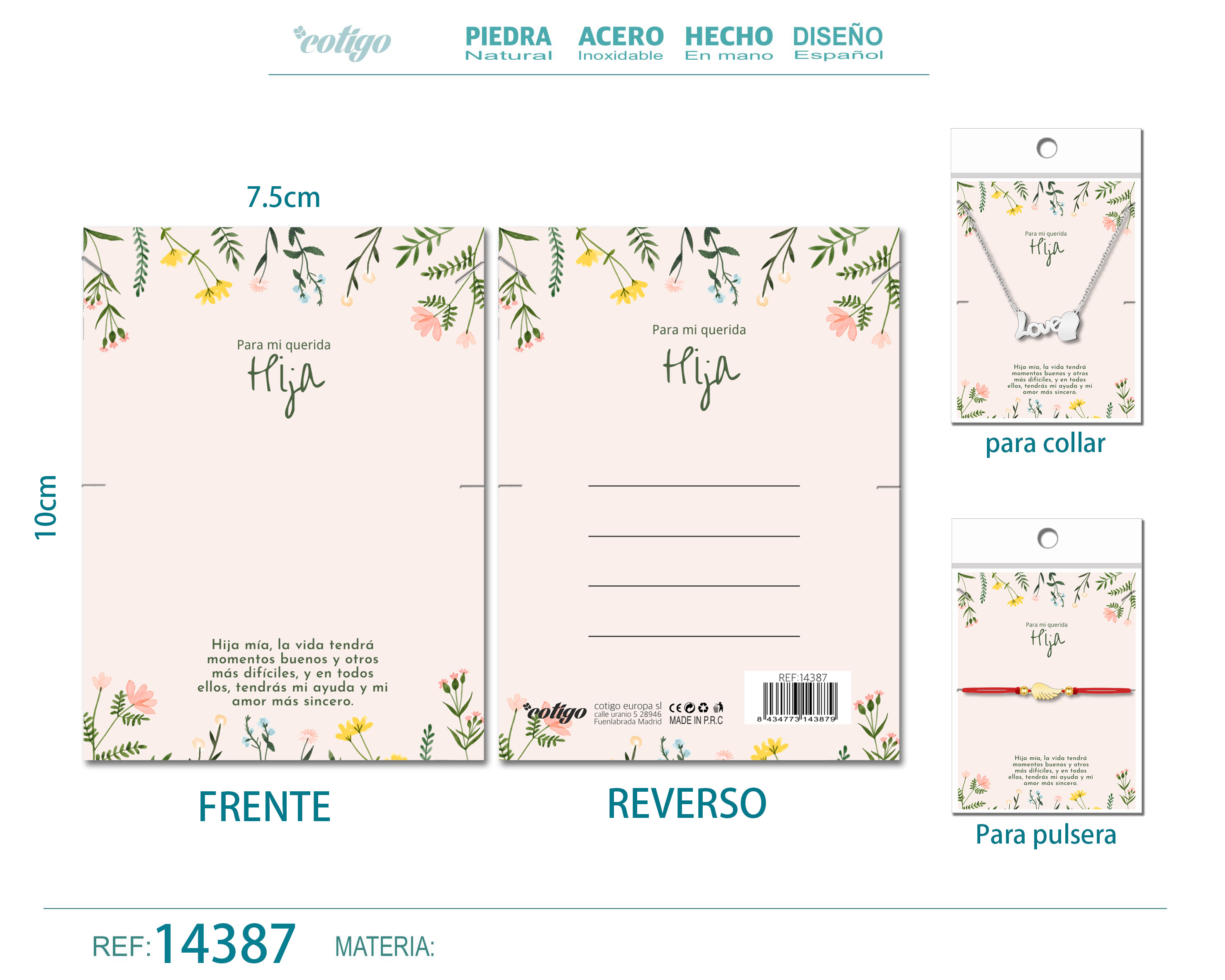 Tarjeta felicitación para Hija