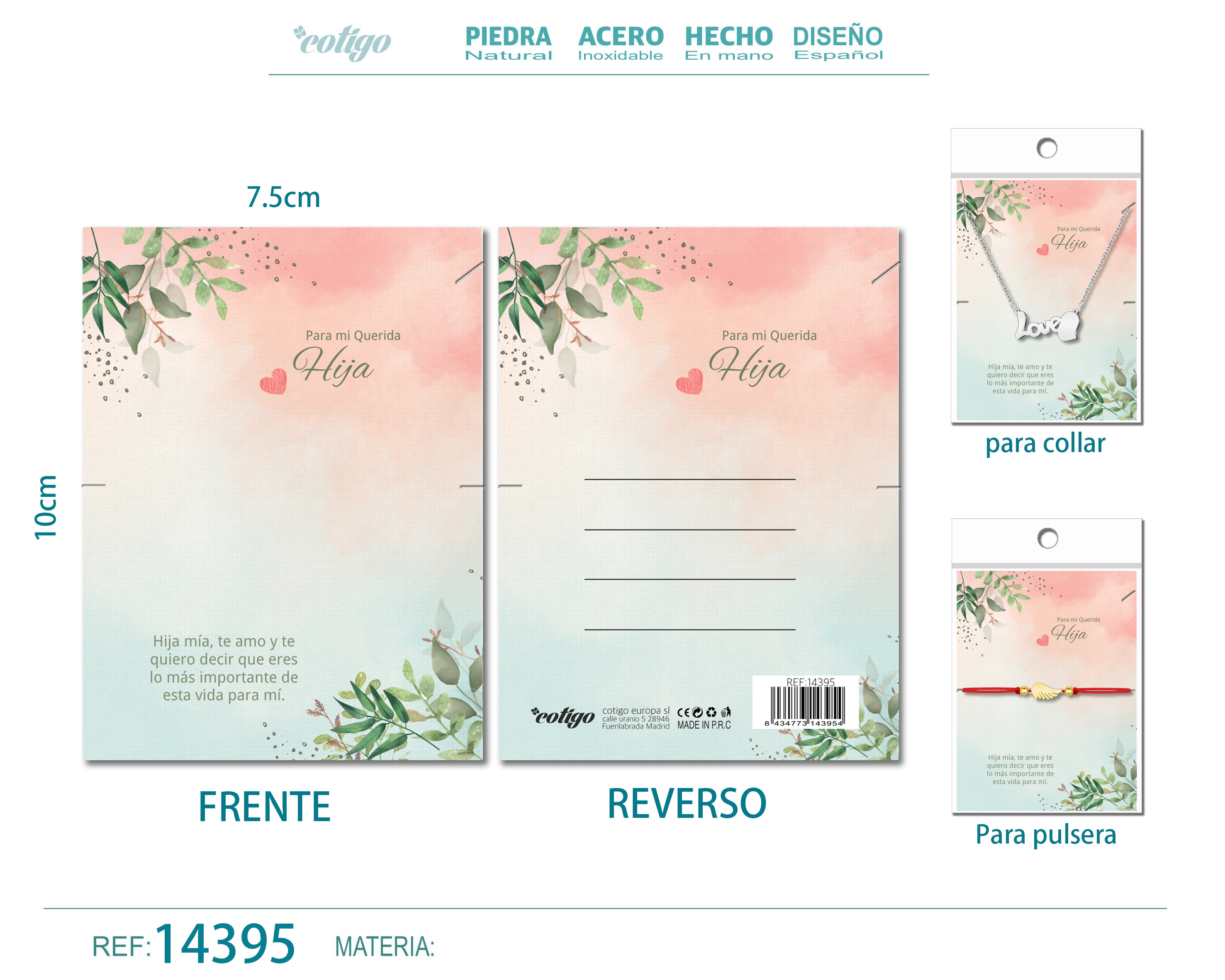 Tarjeta felicitación para Hija