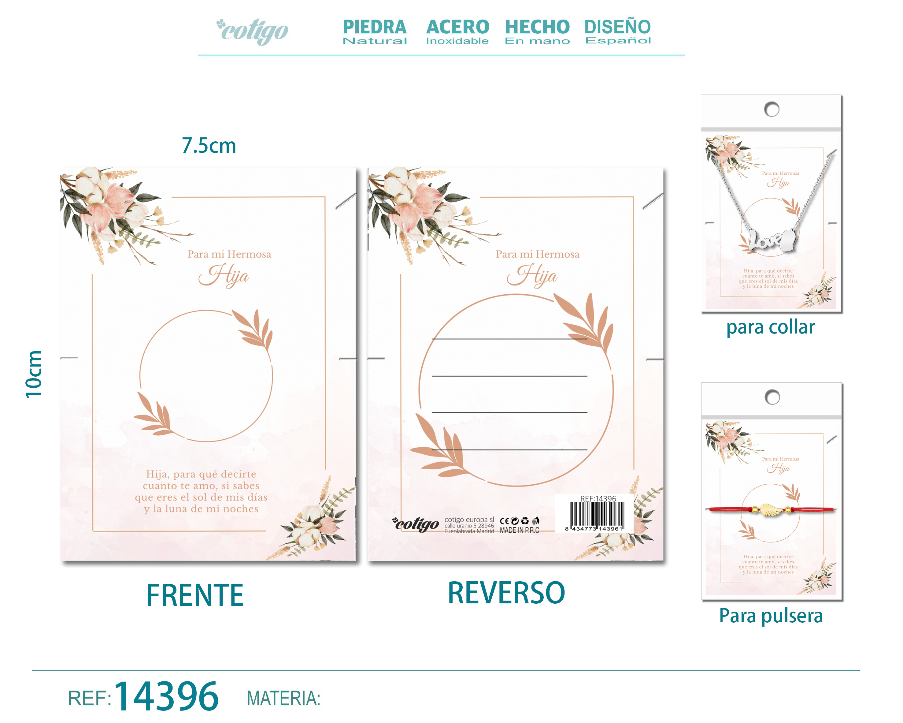 Tarjeta felicitación para Hija