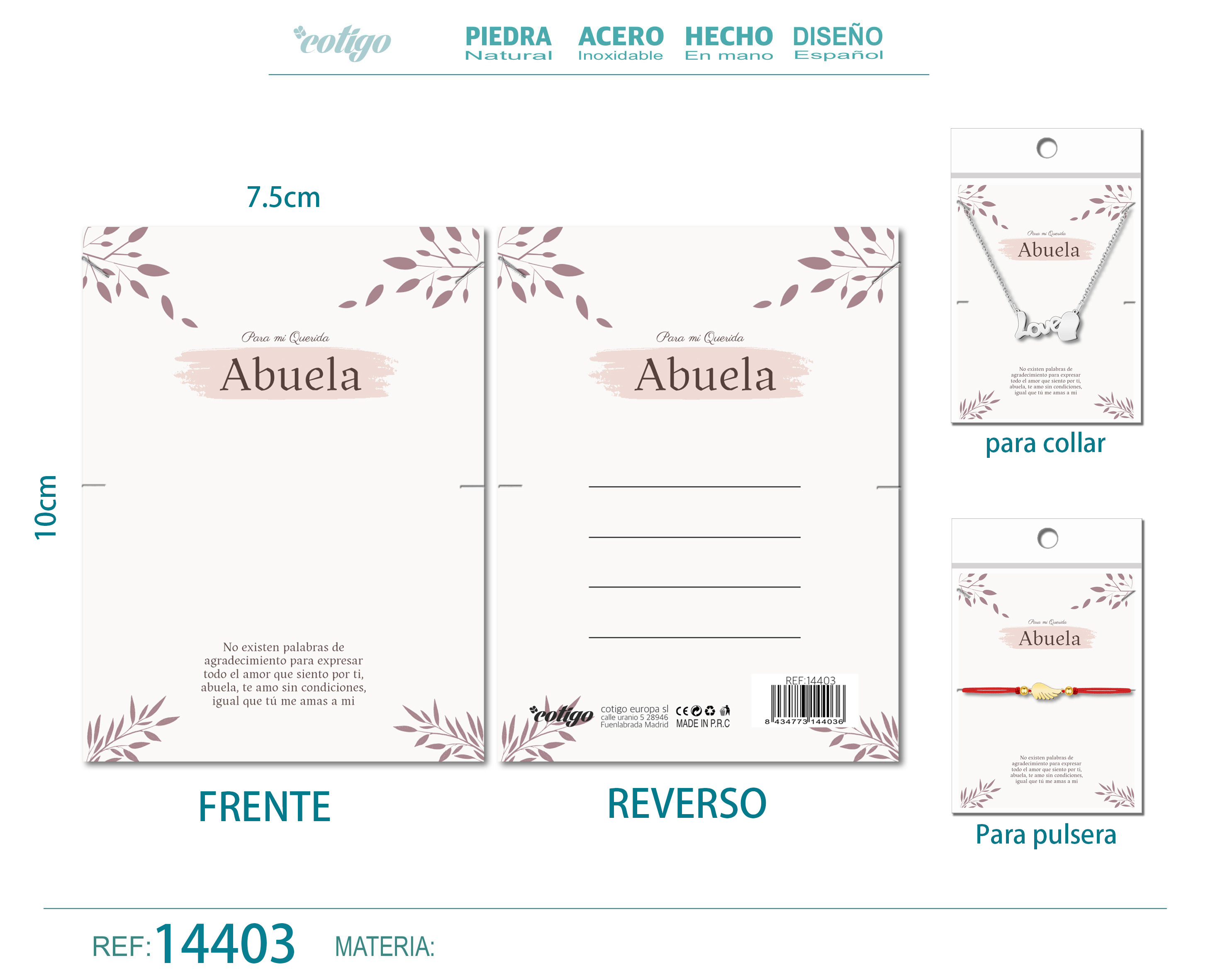 Tarjeta felicitación para Abuela