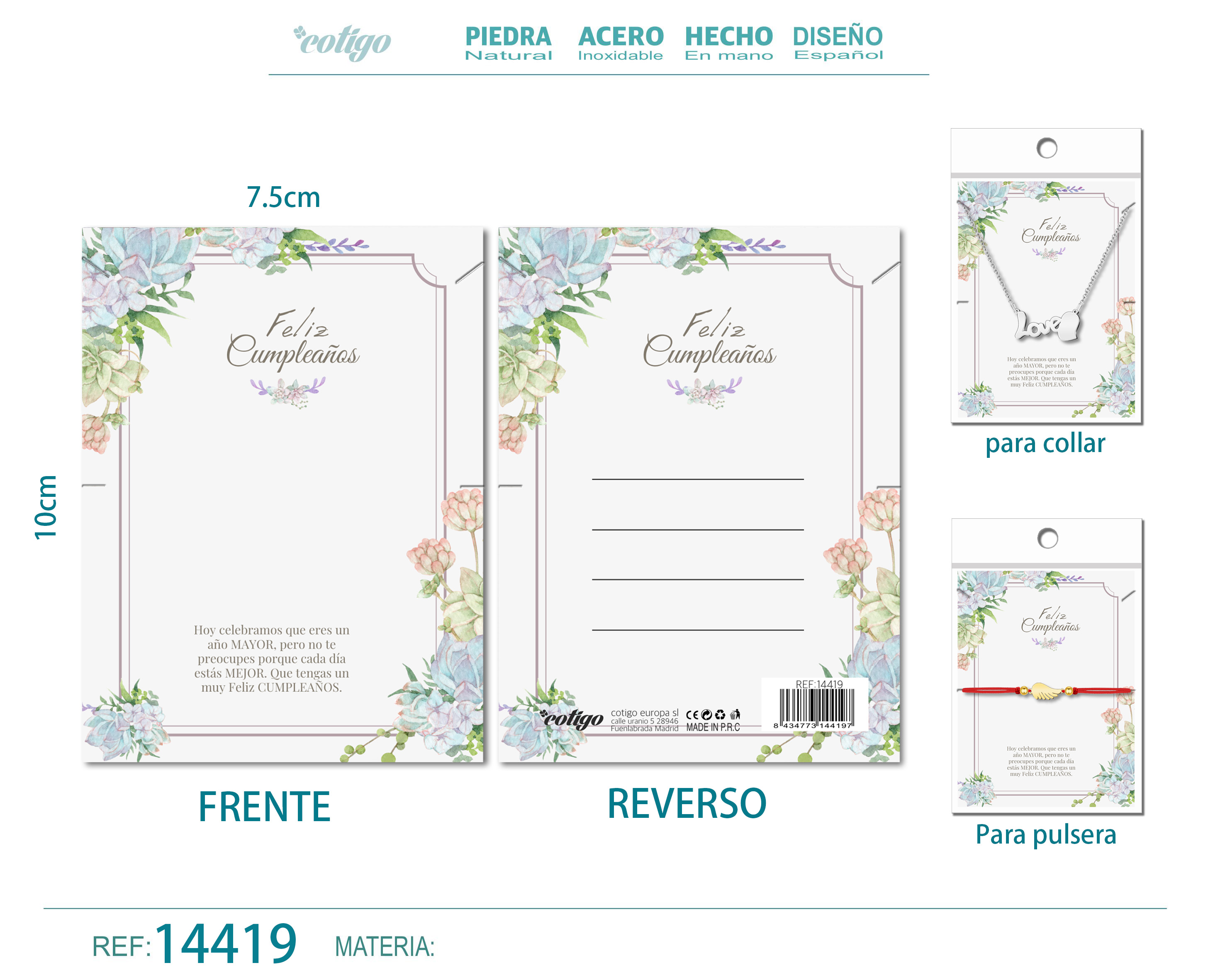 Tarjeta felicitación para Cumpleaños
