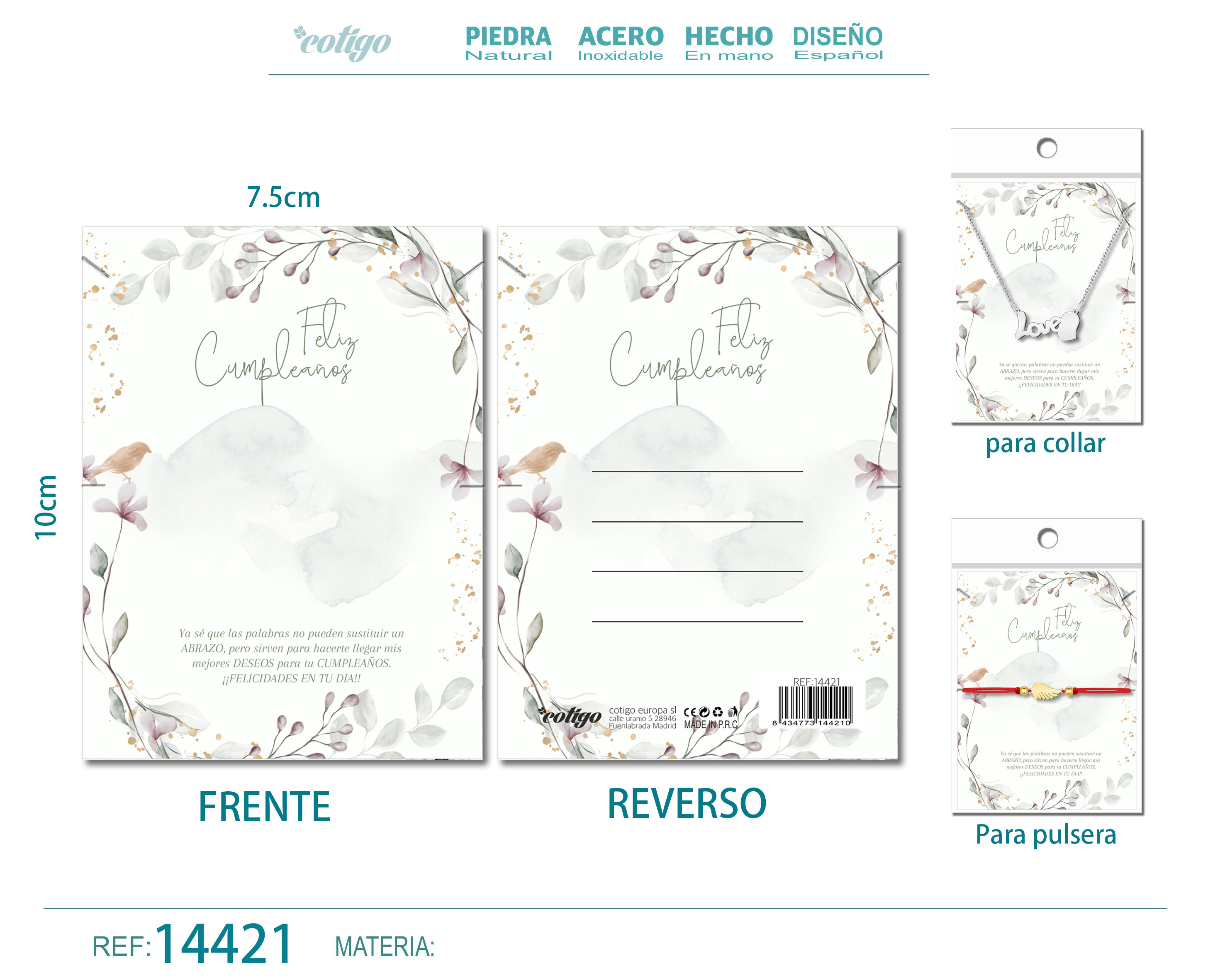 Tarjeta felicitación para Cumpleaños