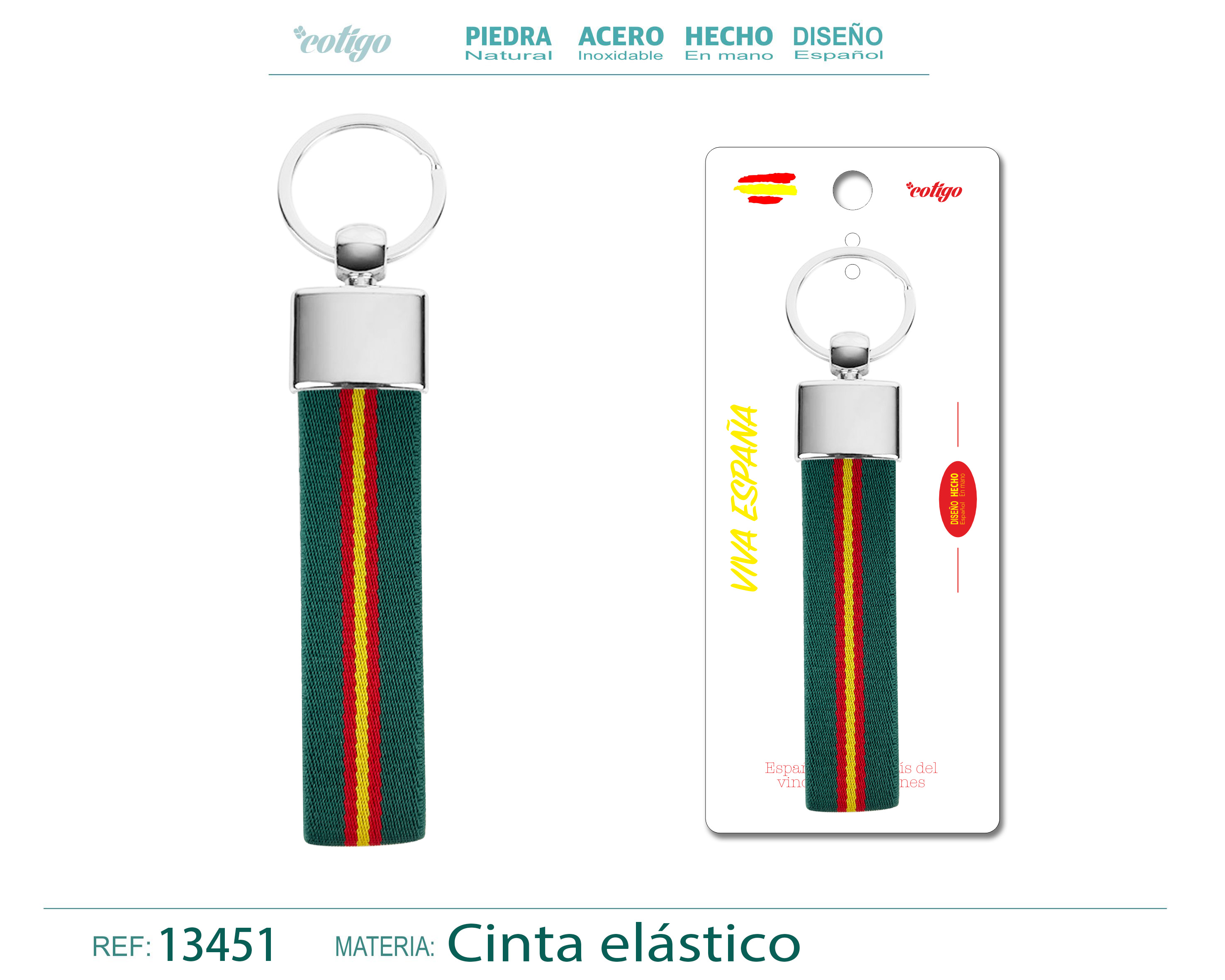 Llavero Bandera España de Cinta elástica