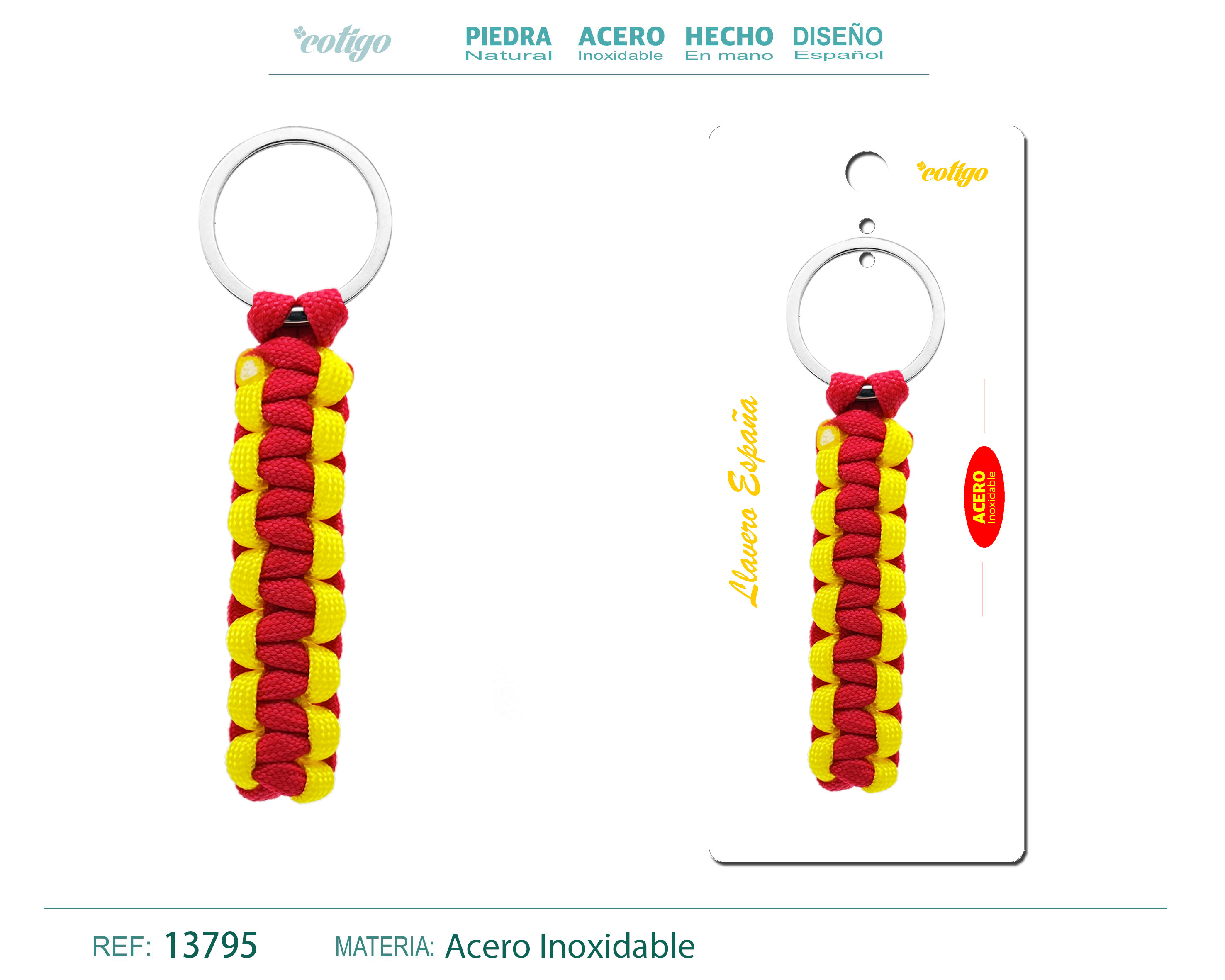 LLAVERO CUERDA CON ARO ACERO