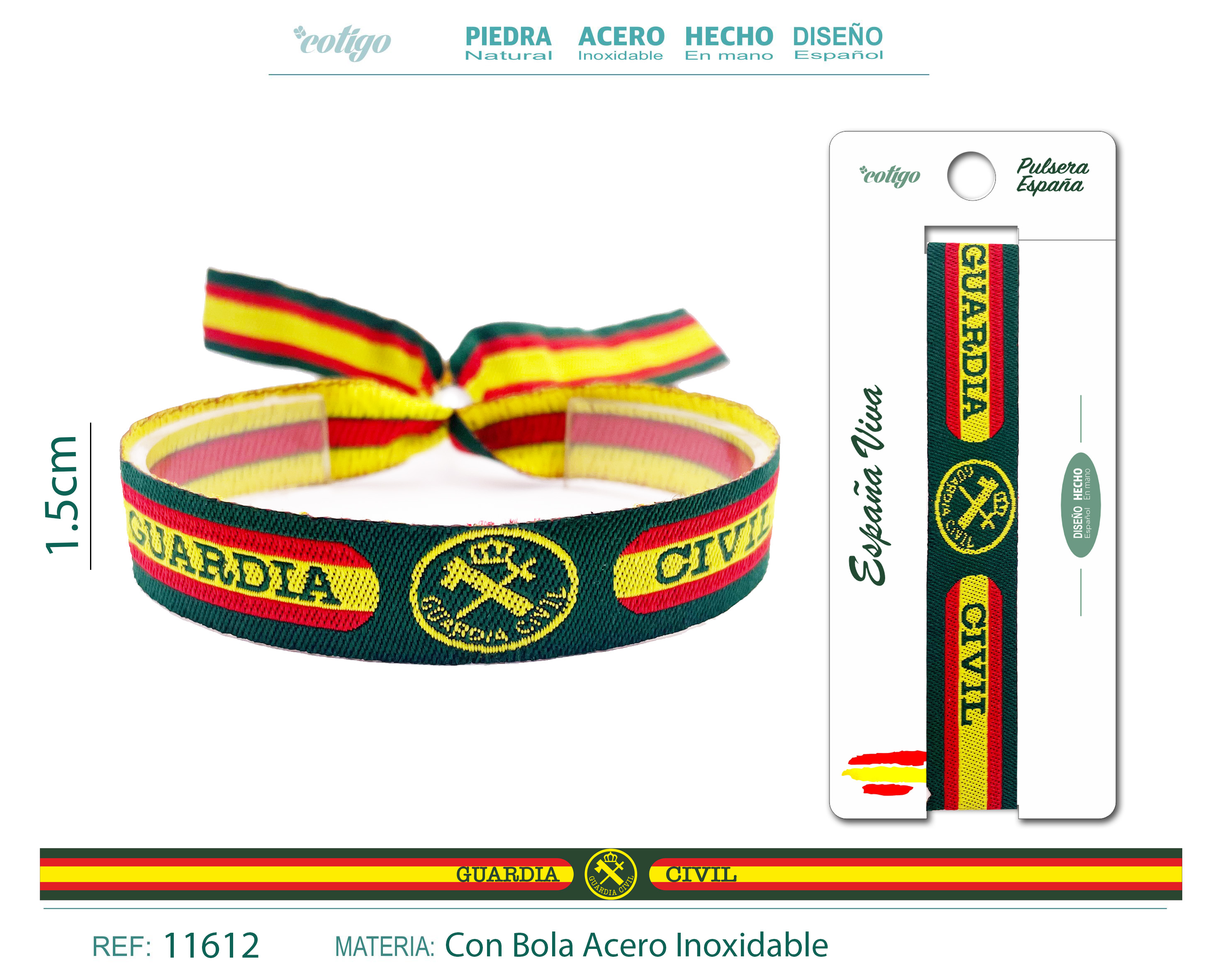 Pulsera España Tejido-Guardia Civil