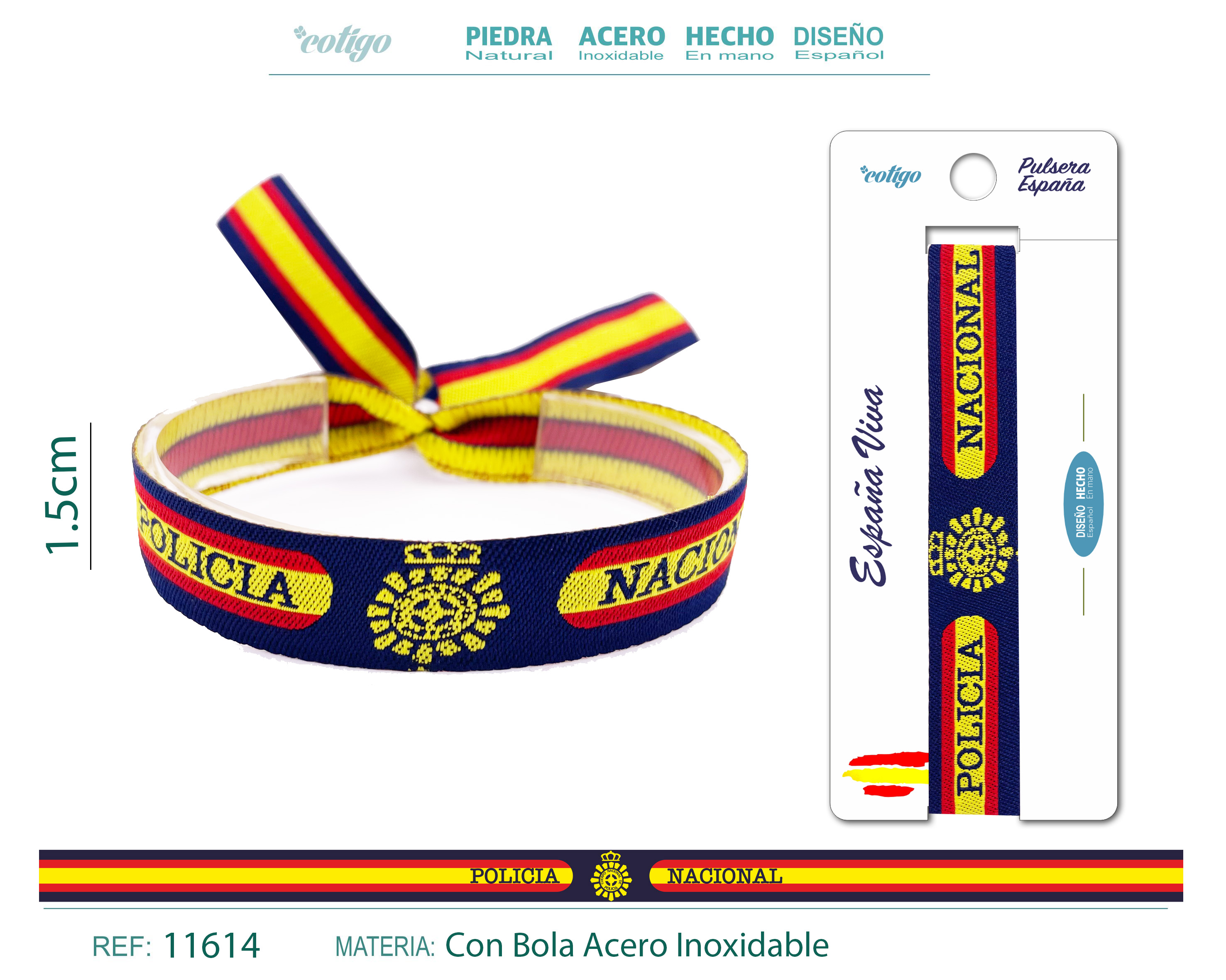 Pulsera españa Tejido-Policía nacional