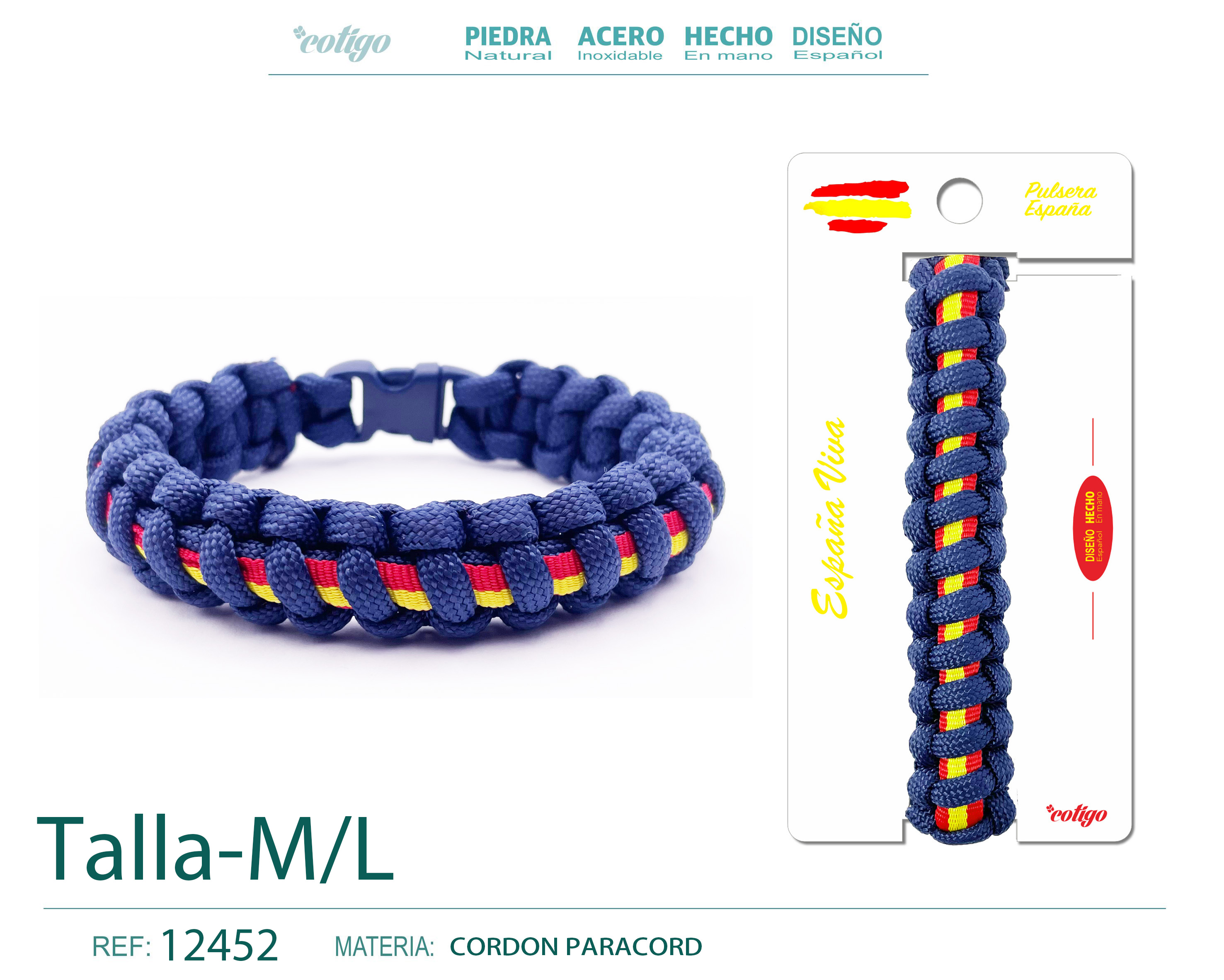 Pulsera Paracord trenzado Talla-M,L