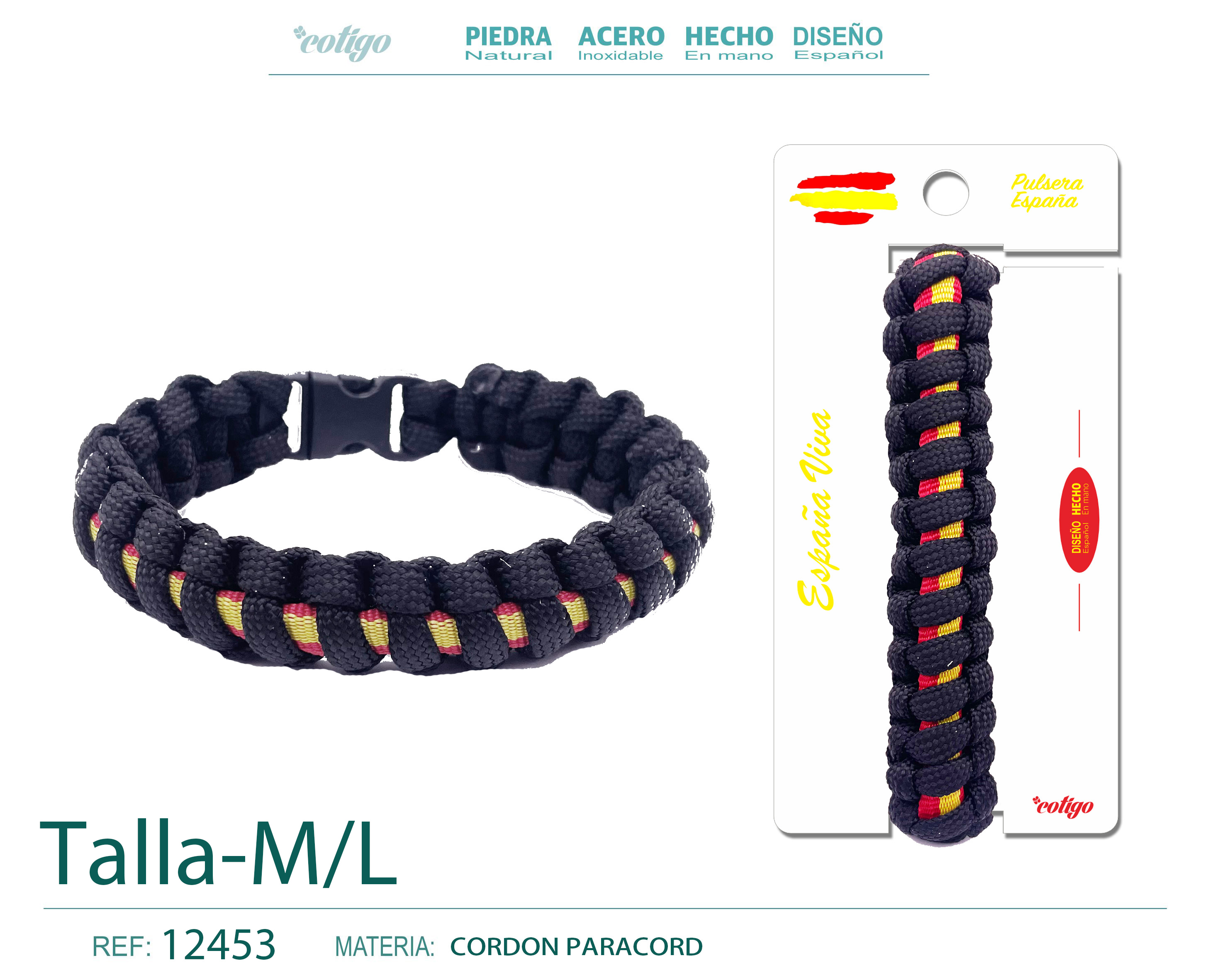 Pulsera Paracord trenzado Talla-M,L