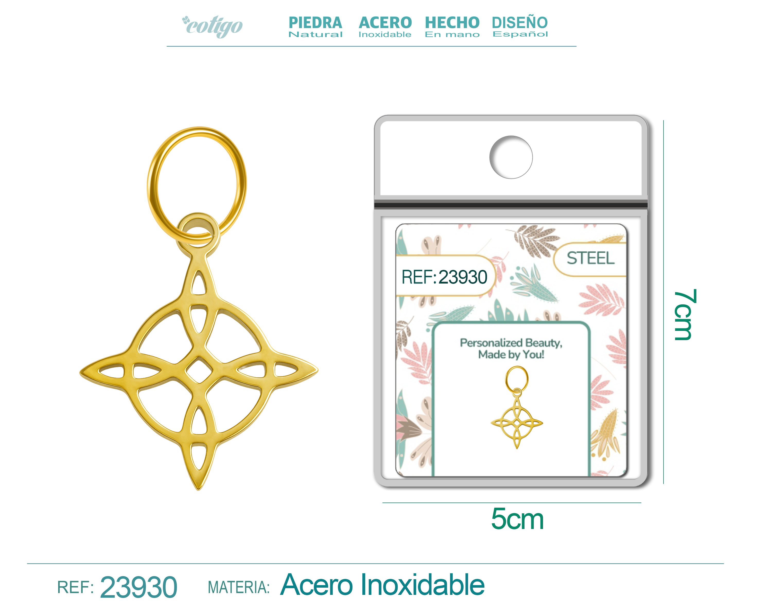 CHARM Acero Inoxidable color Dorado