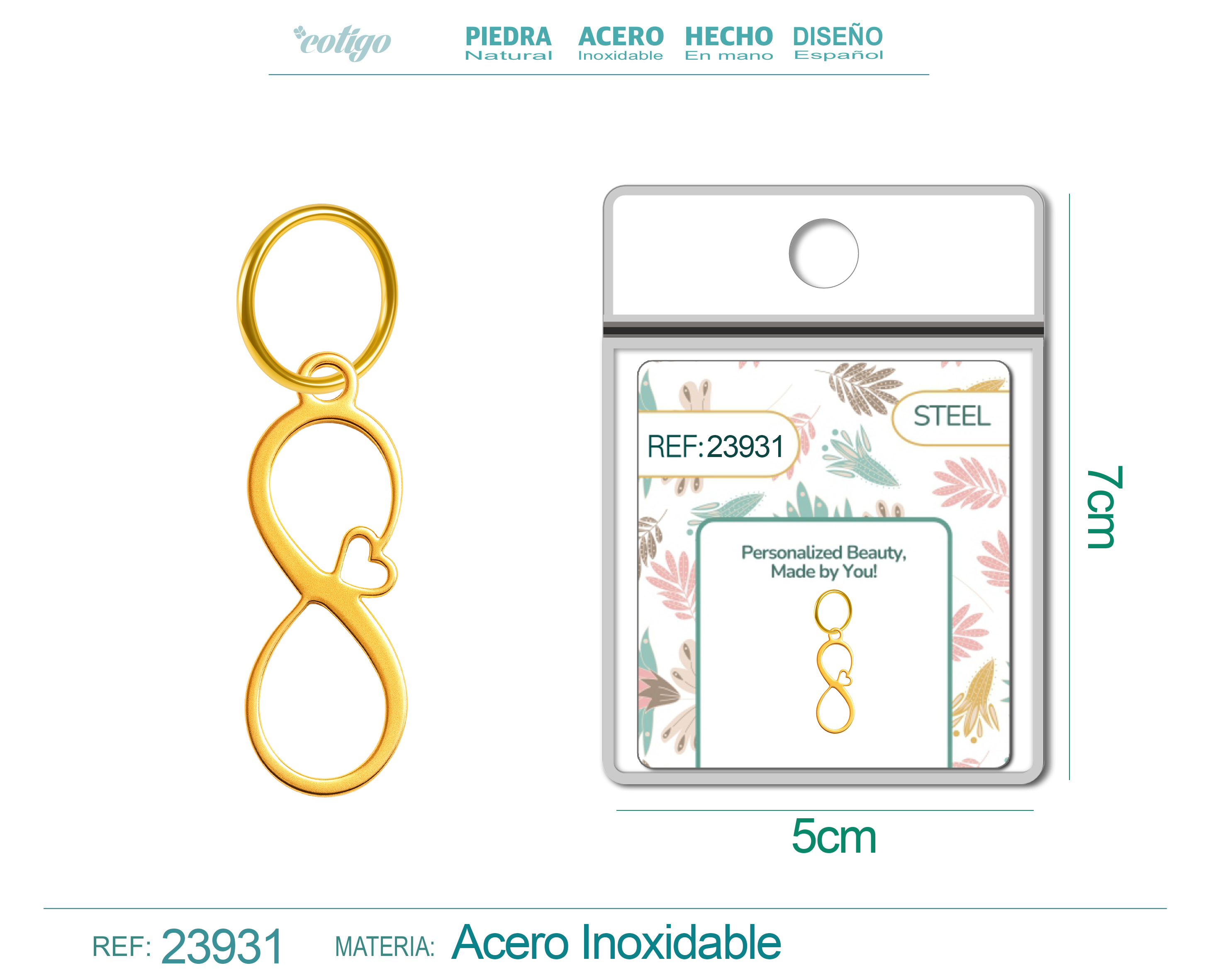 CHARM Acero Inoxidable color Dorado
