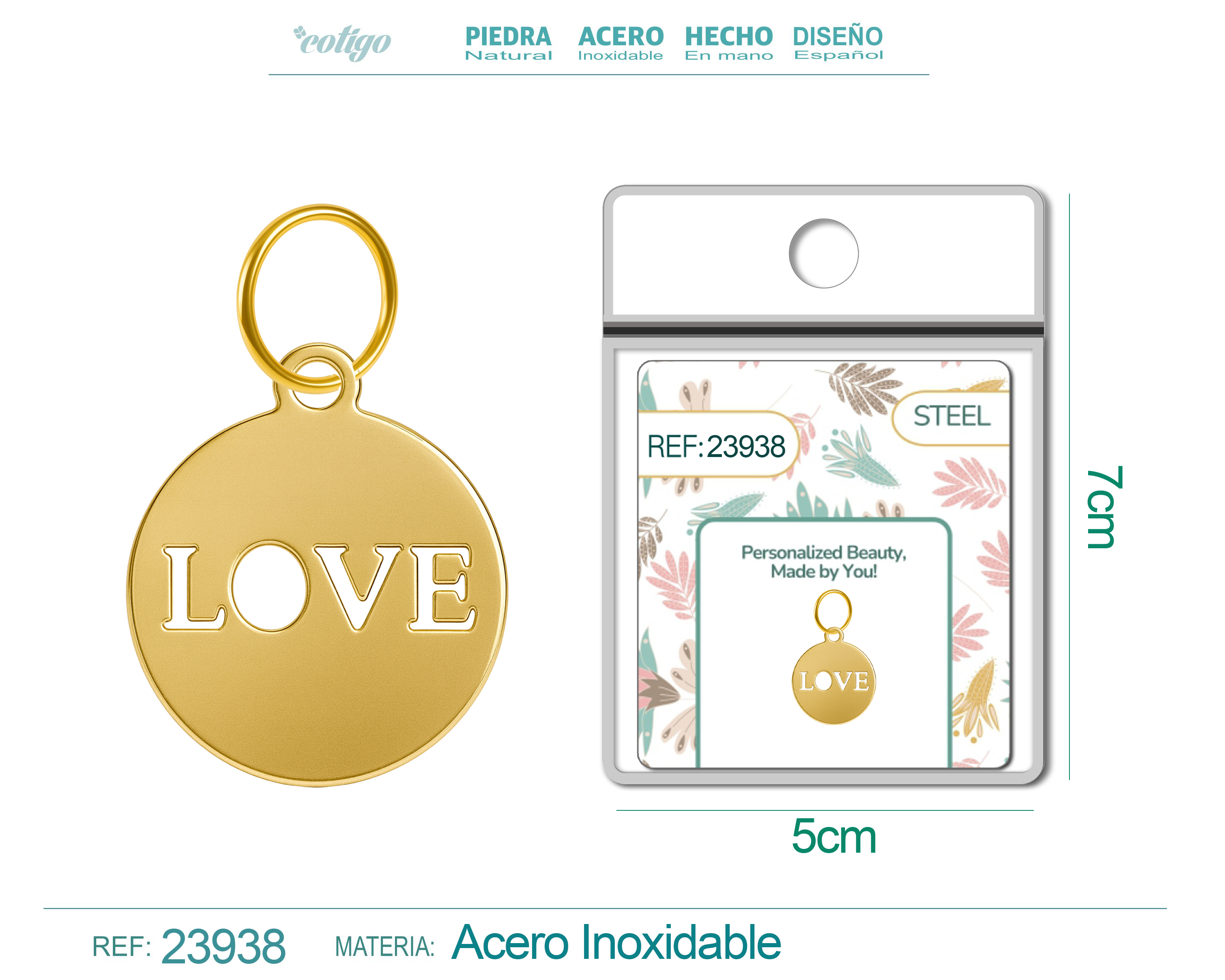 CHARM Acero Inoxidable color Dorado