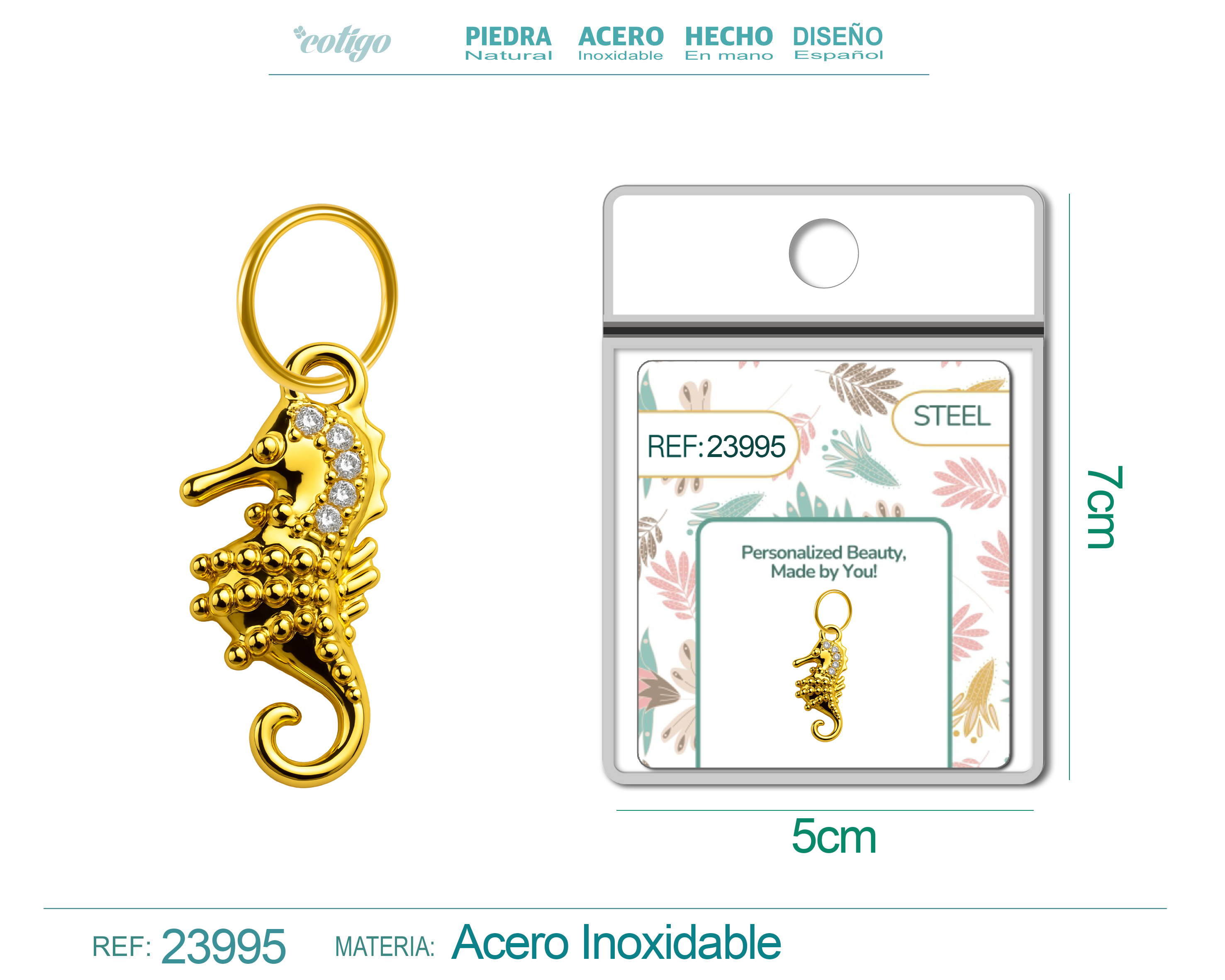 CHARM de Cobre Chapado Oro 14K con Circonita