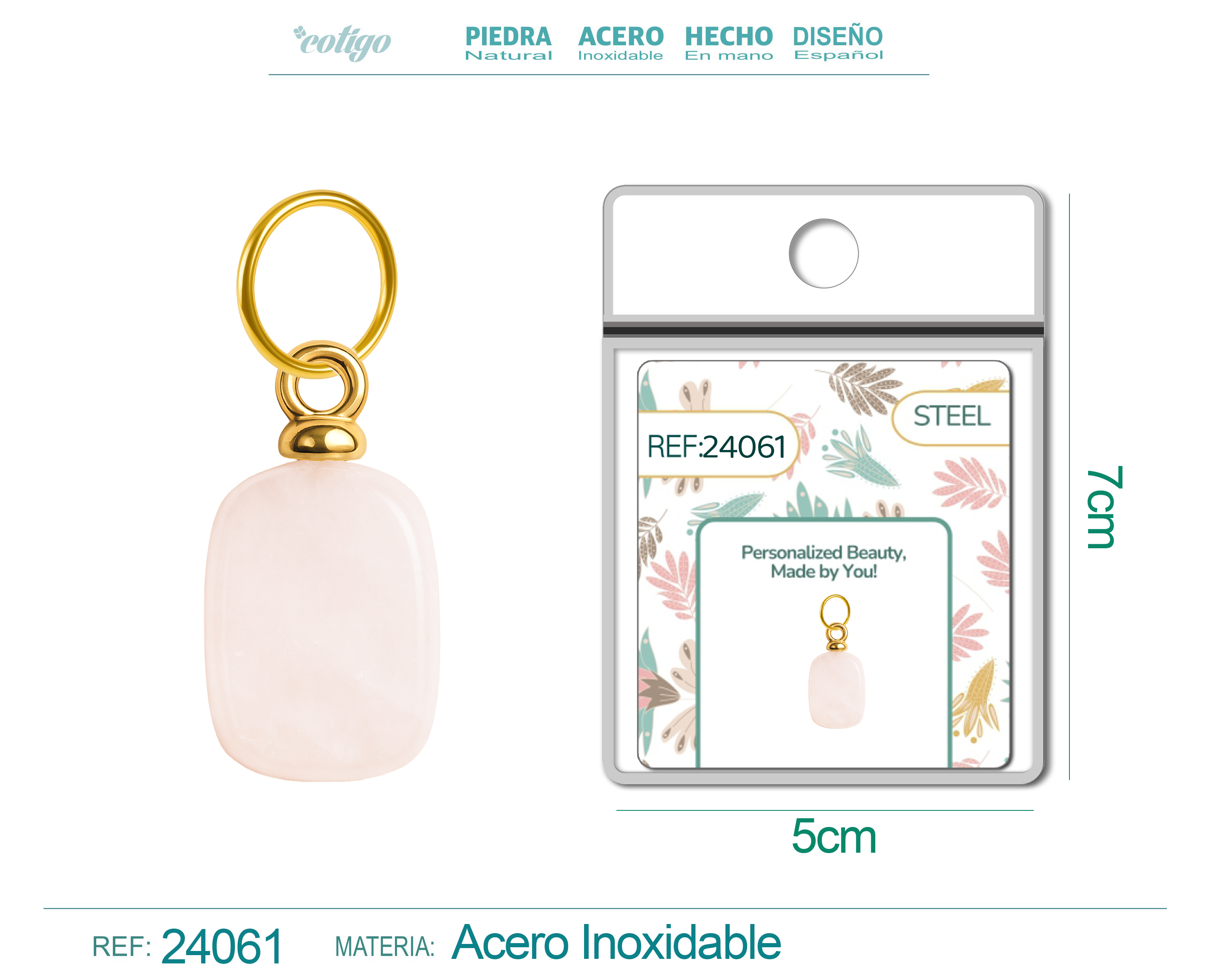 CHARM Acero Dorado Chapado Oro 14 K