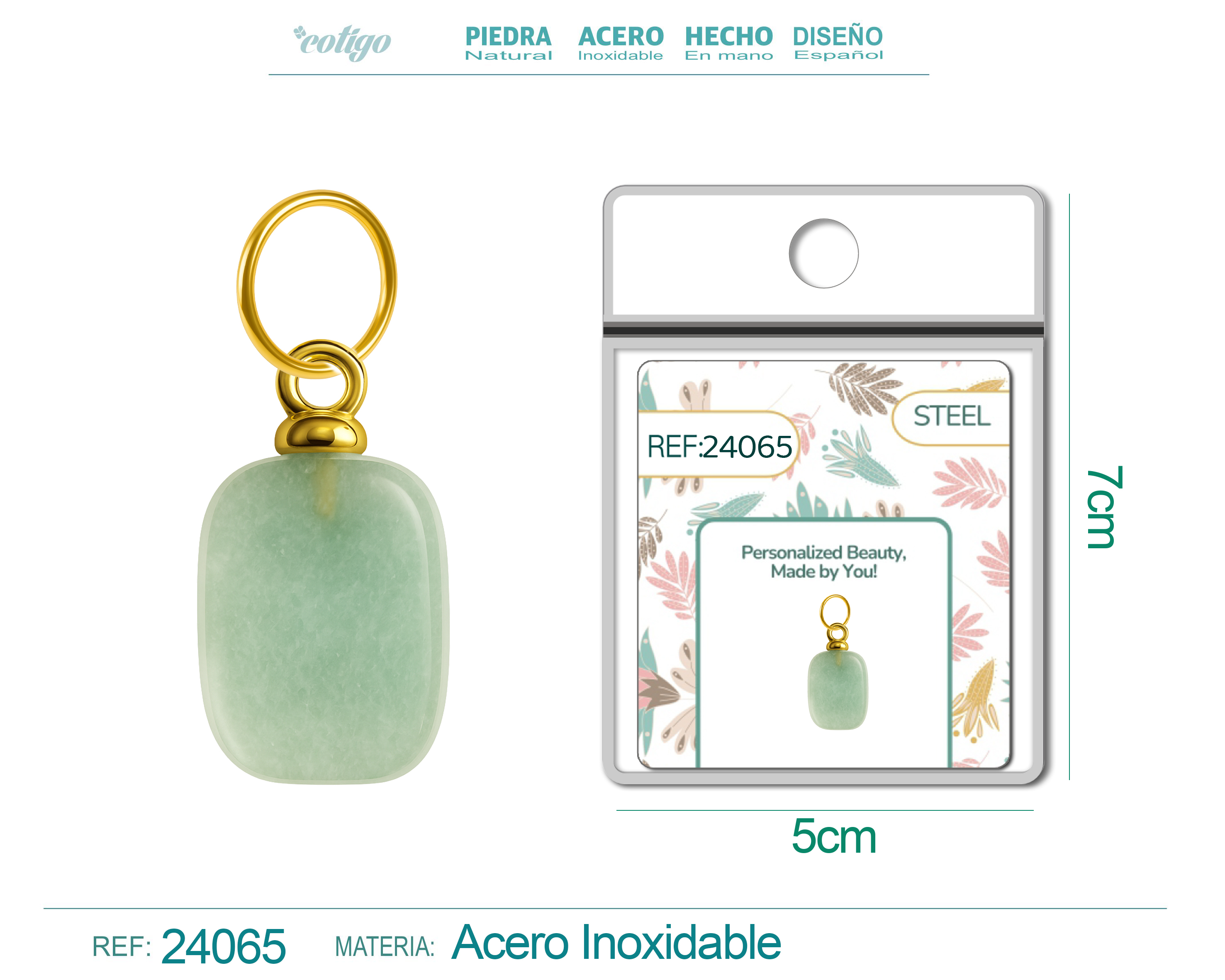 CHARM Acero Dorado Chapado Oro 14 K