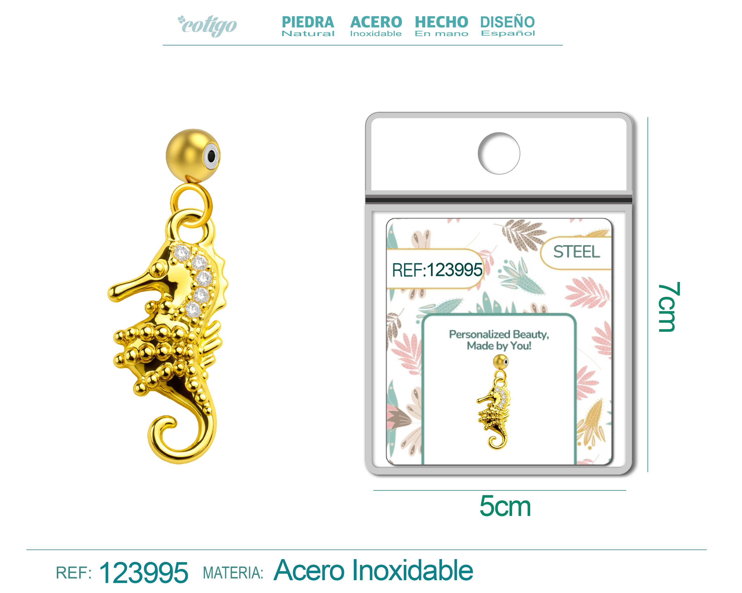 CHARM de Cobre Chapado Oro 14K con Circonita-con Bola de Goma