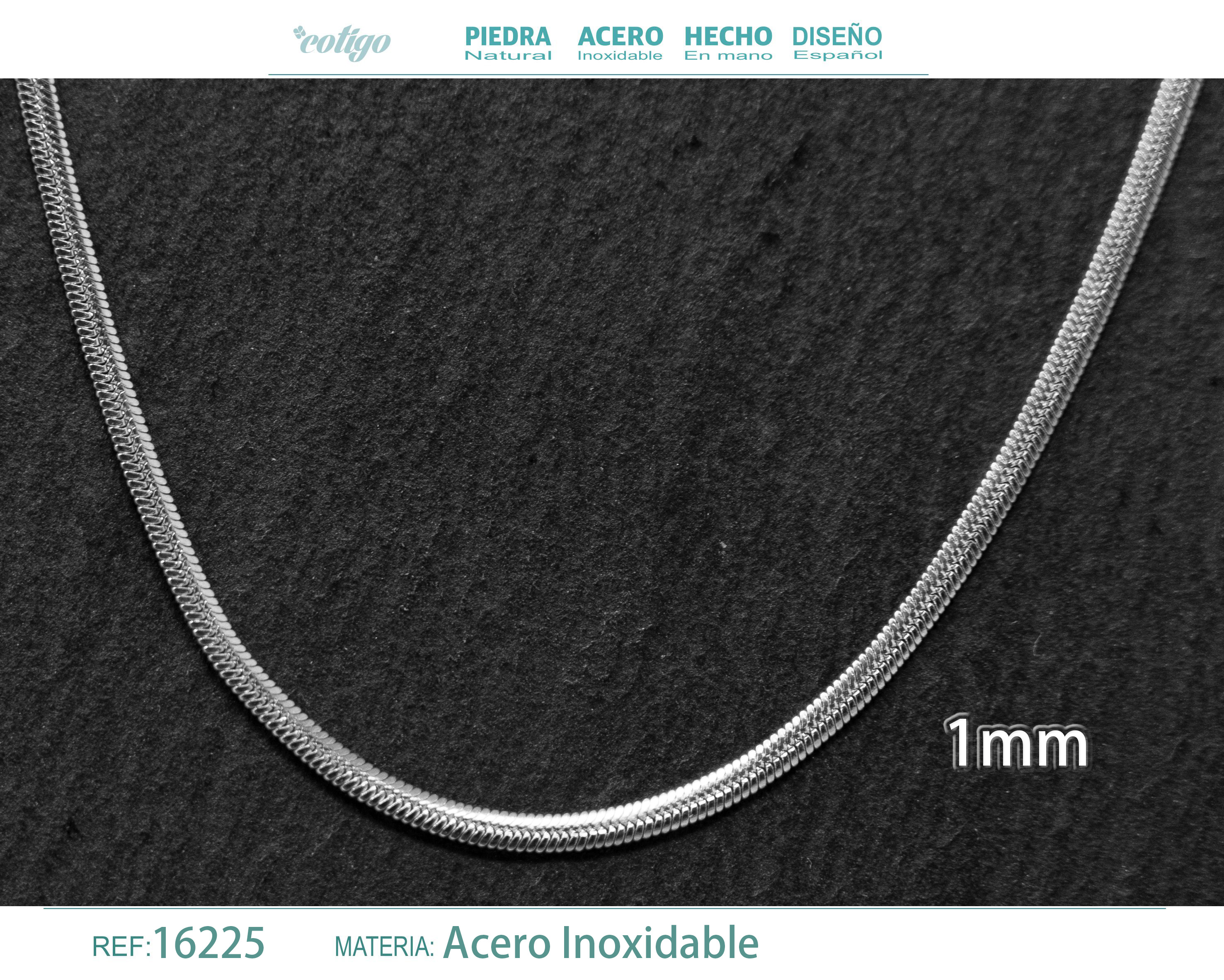 Collar de Cadena Acero Plateado