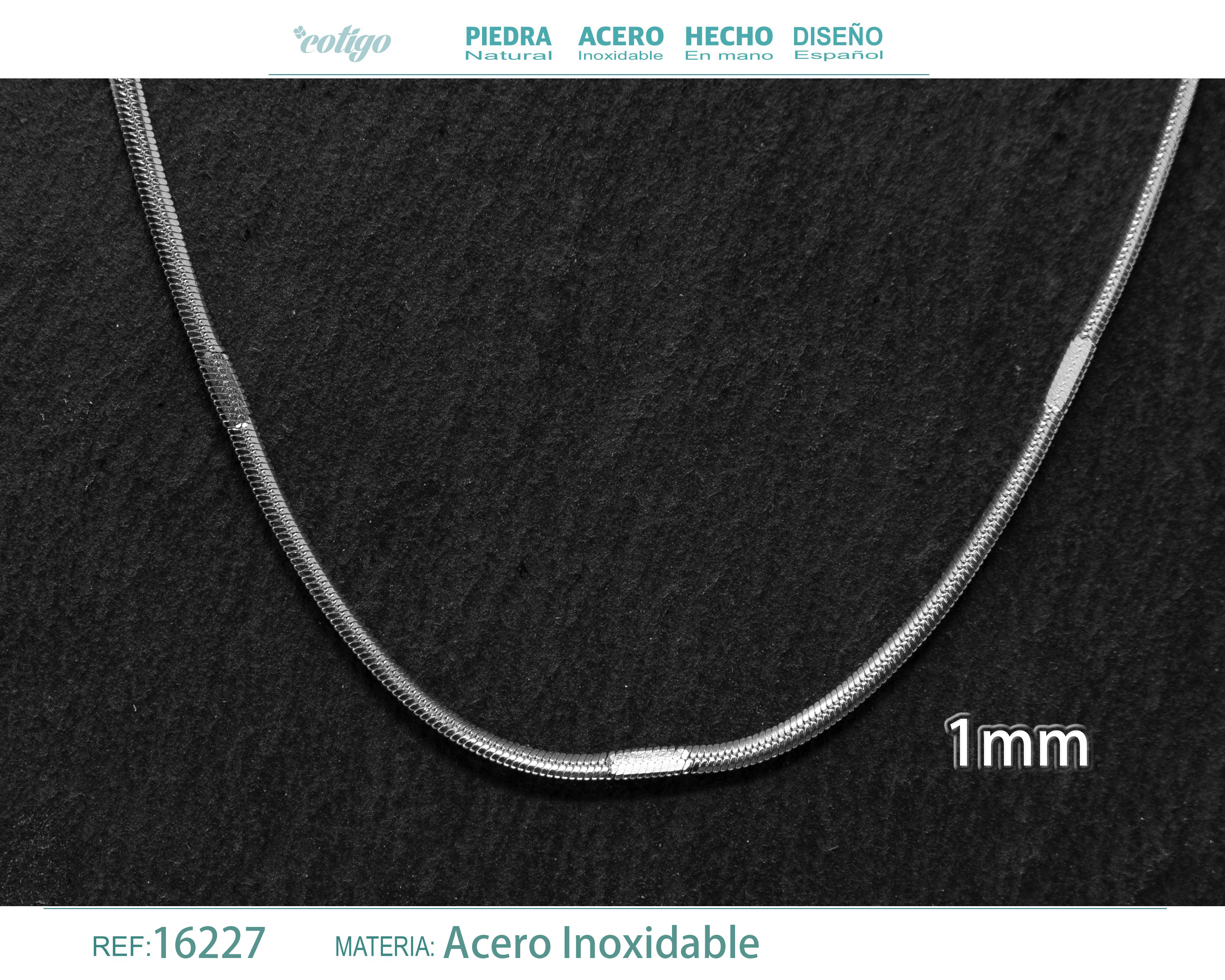 Collar de Cadena Acero Plateado