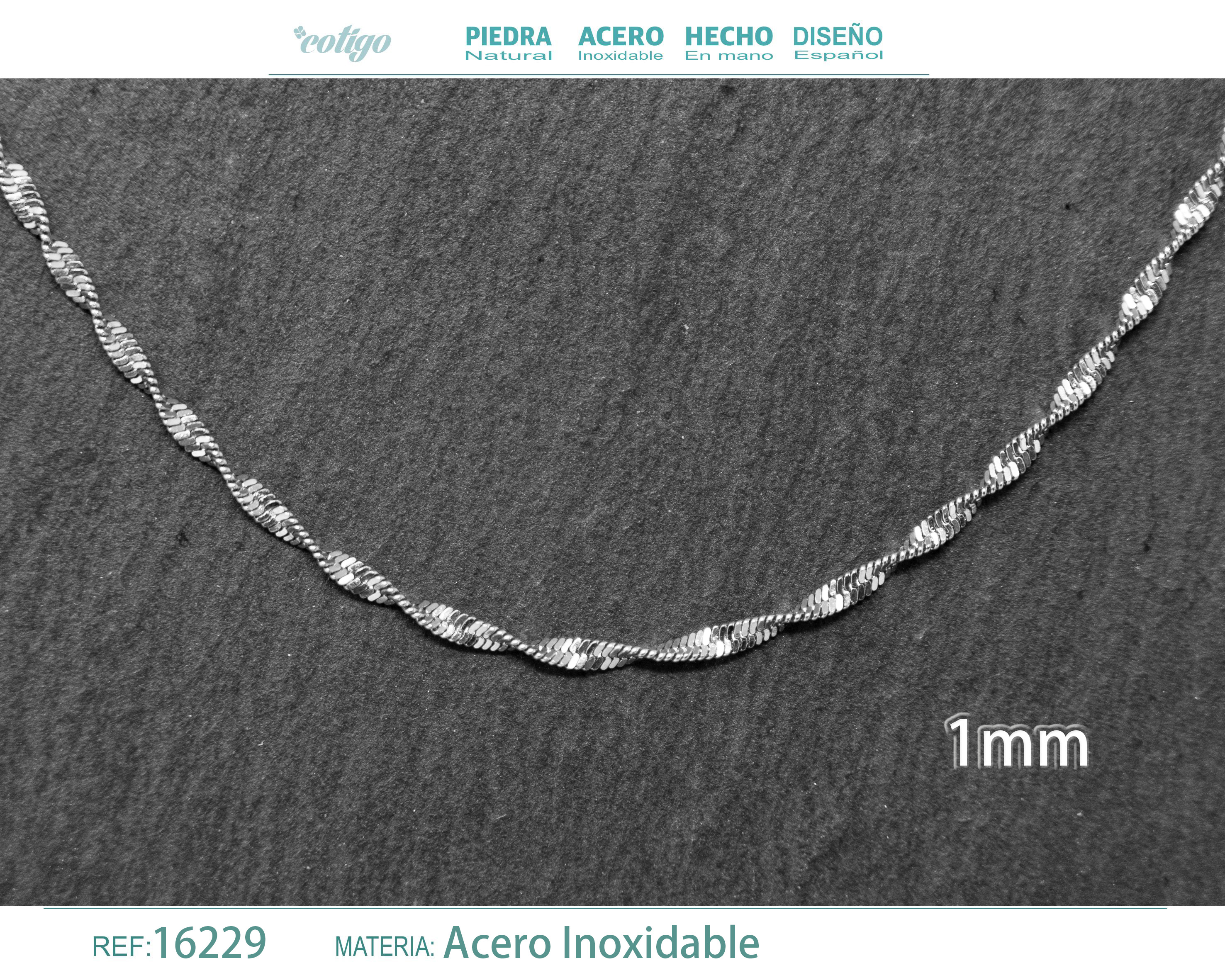 Collar de Cadena Acero Plateado
