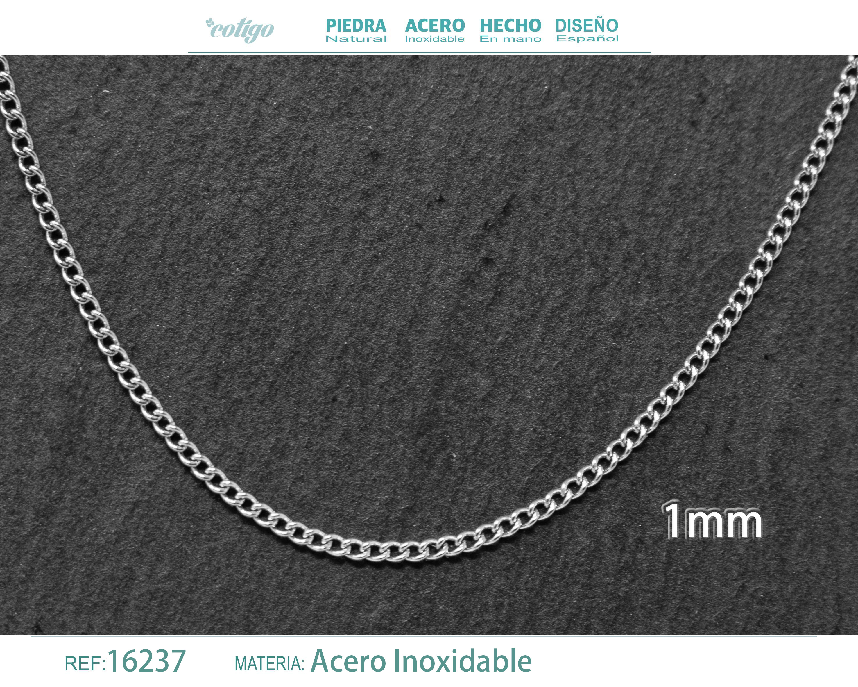 Collar de Cadena Acero Plateado