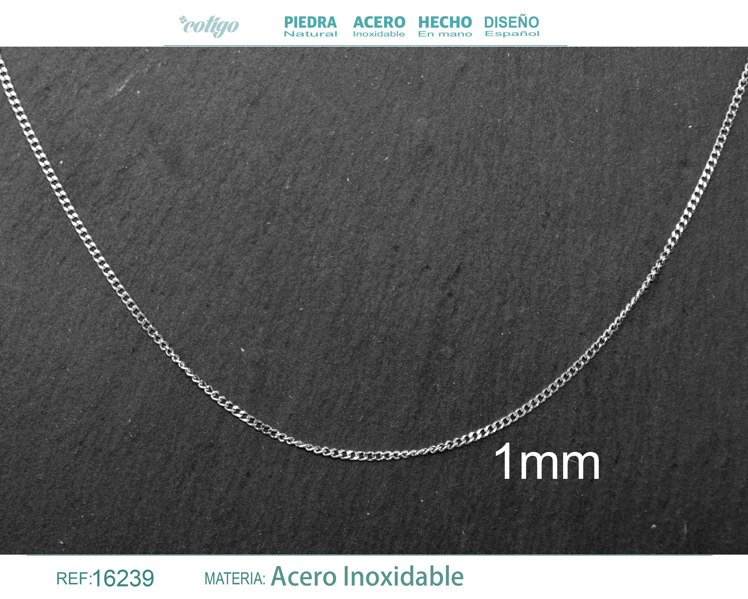 Collar de Cadena Acero Plateado