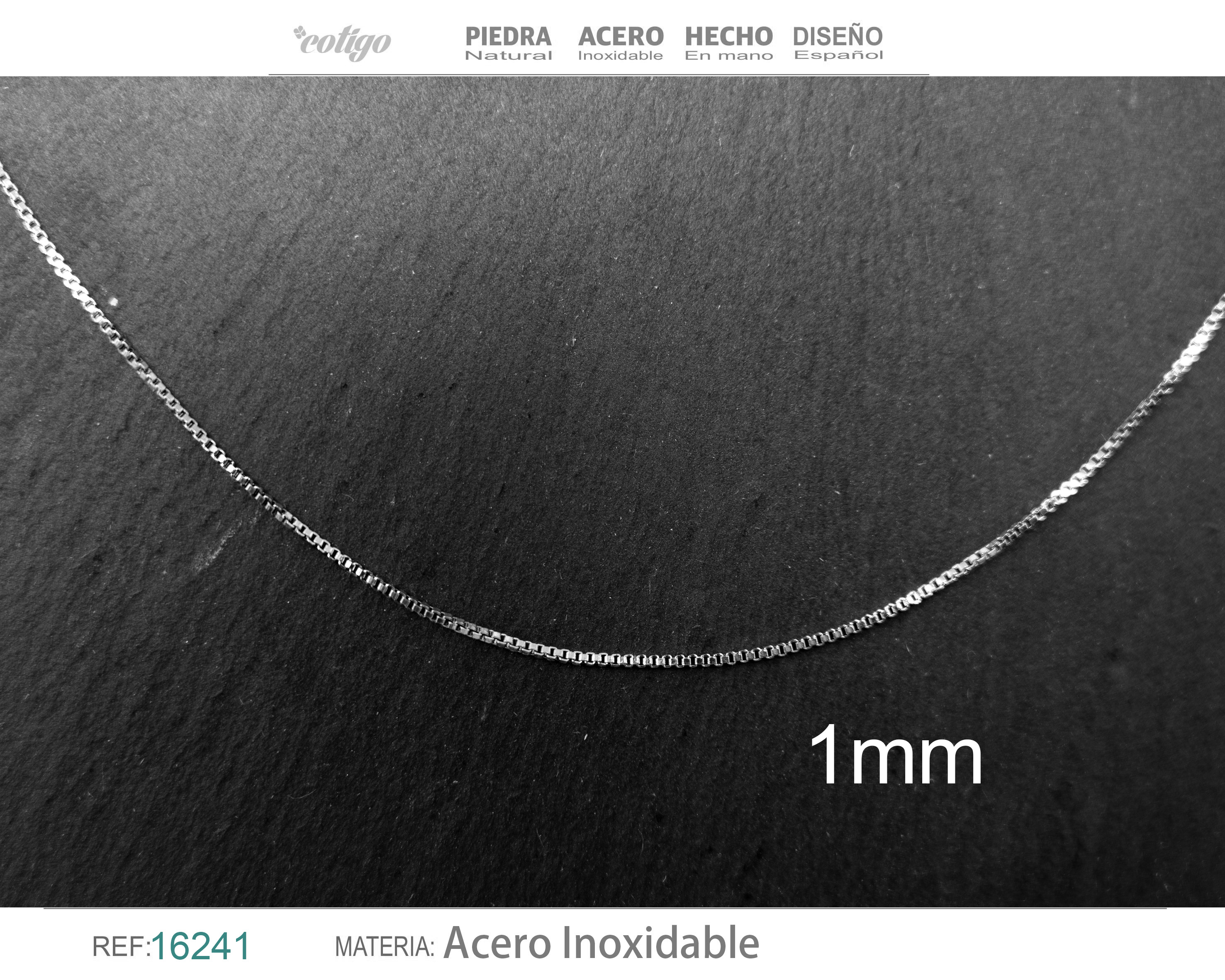 Collar de Cadena Acero Plateado