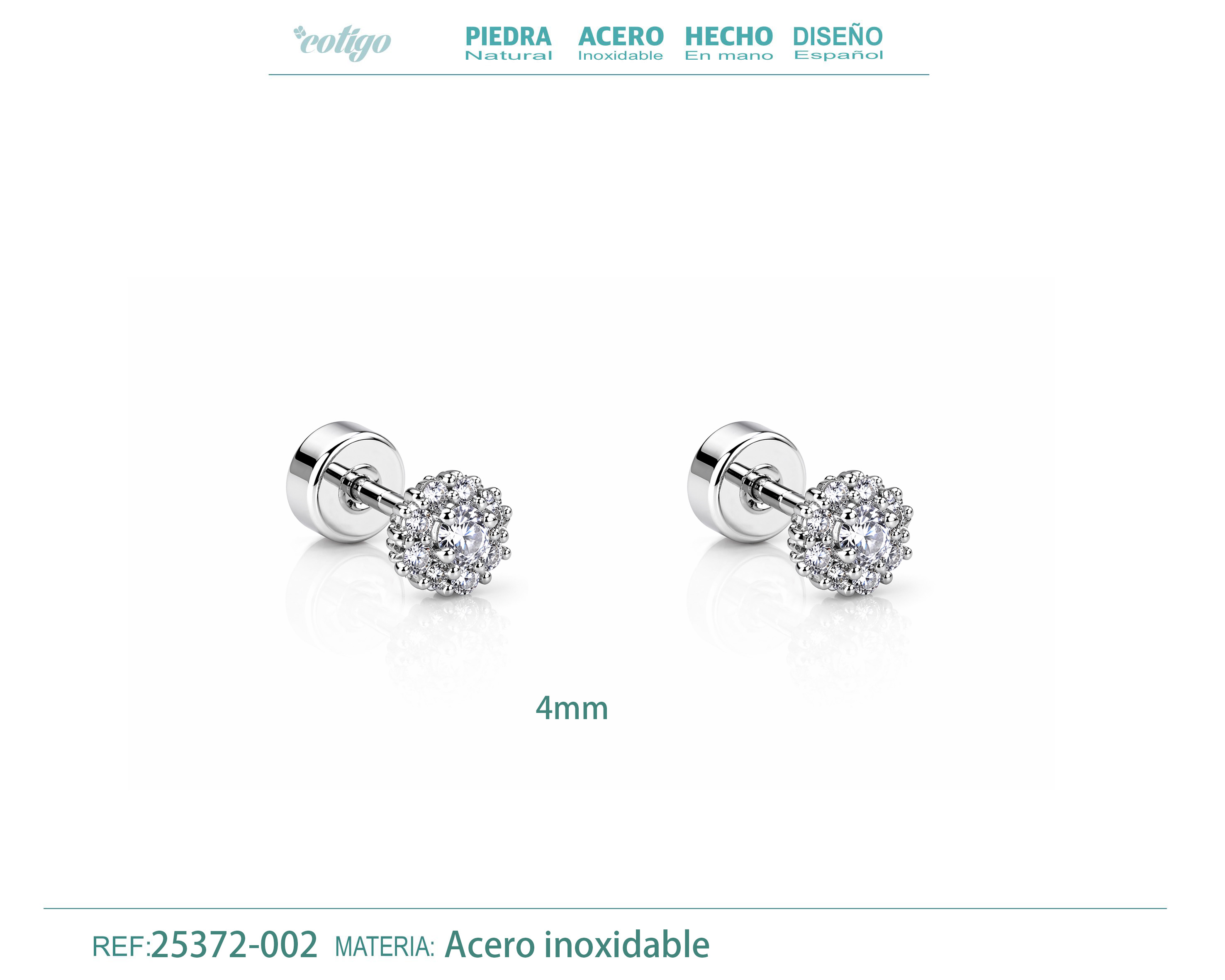 Pendiente-Piercing Bañado Oro 18K y con Circonita