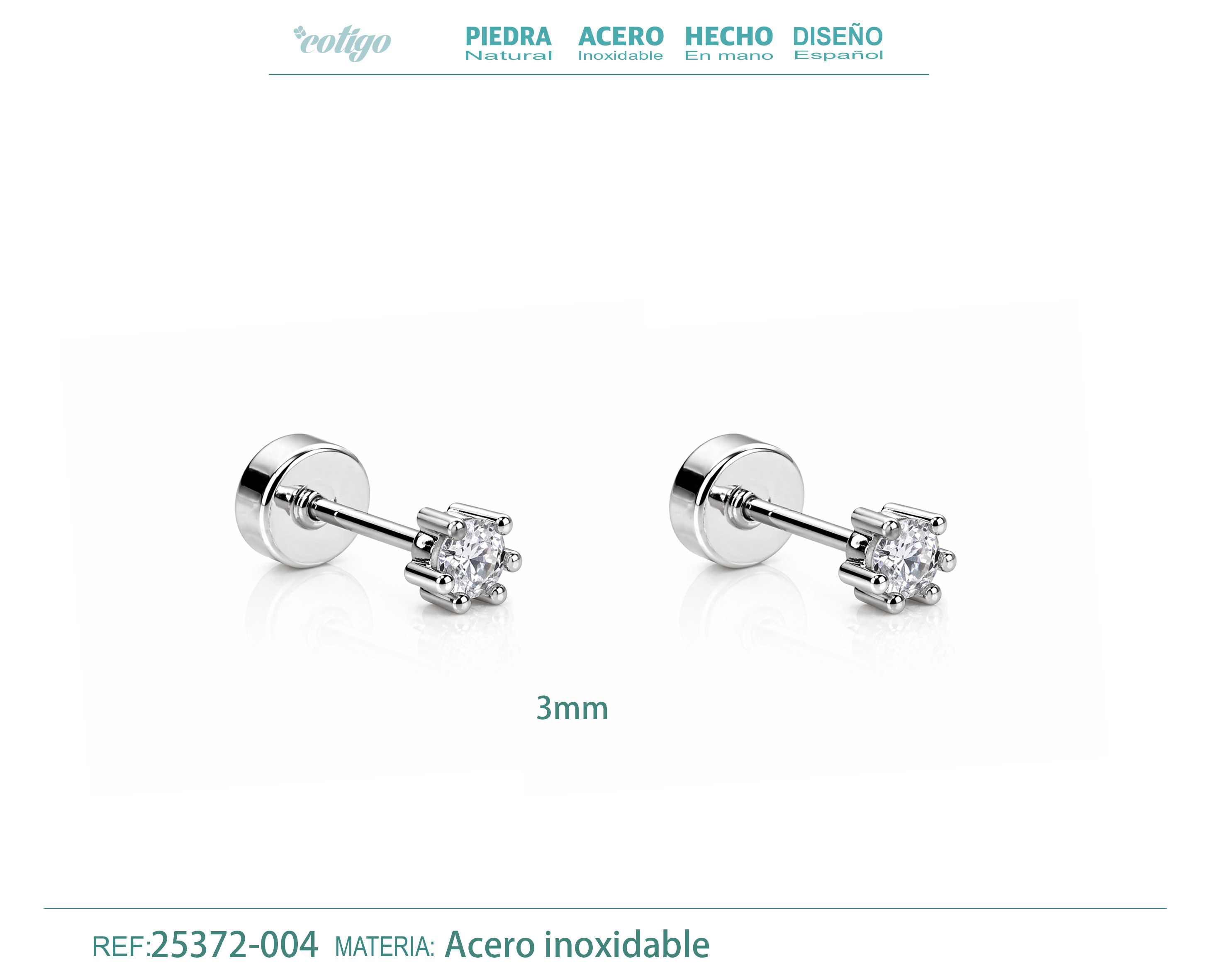 Pendiente-Piercing Bañado Oro 18K y con Circonita
