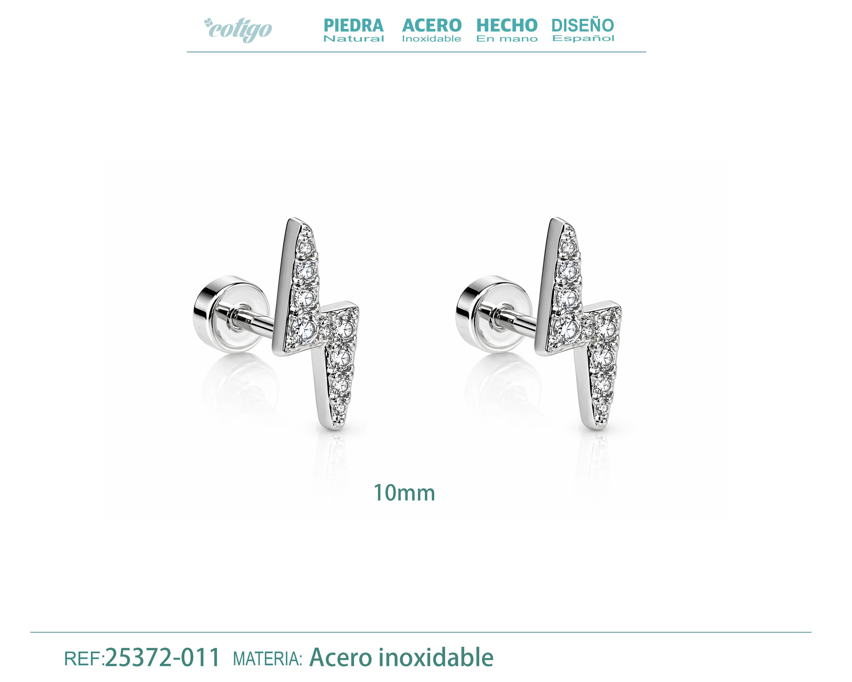 Pendiente-Piercing Bañado Oro 18K y con Circonita