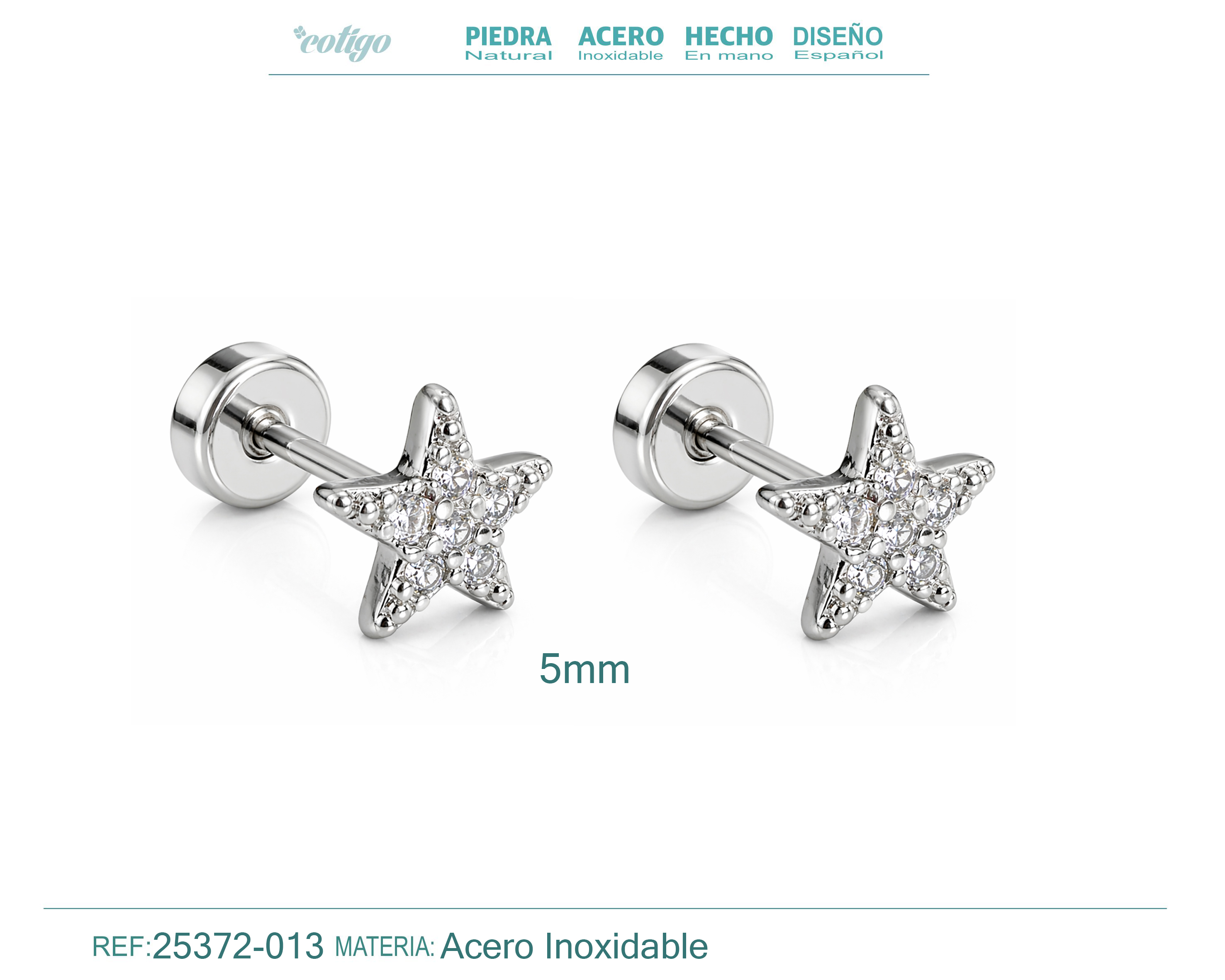 Pendiente-Piercing Bañado Oro 18K y con Circonita