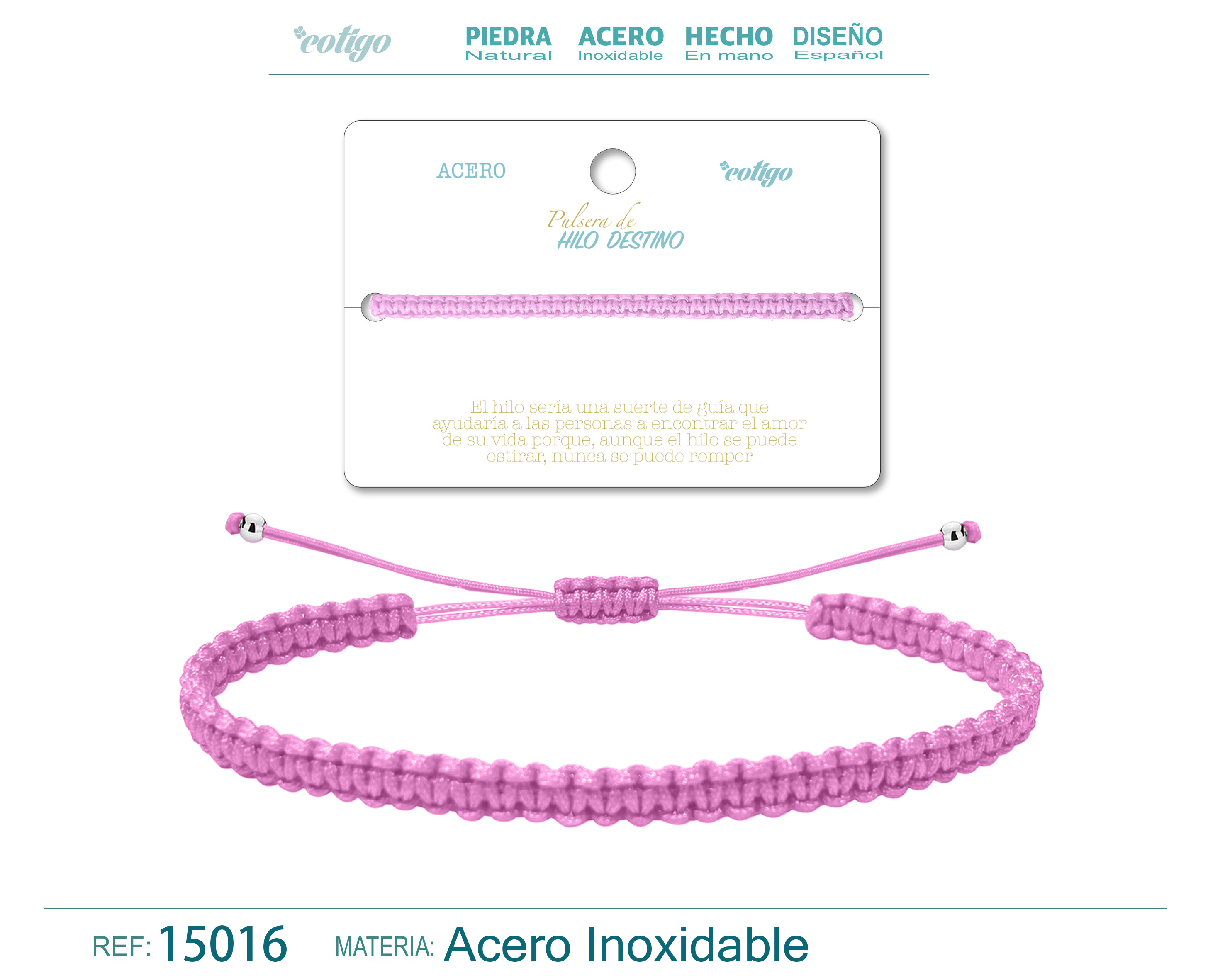 Pulsera Hilo destino color rosa