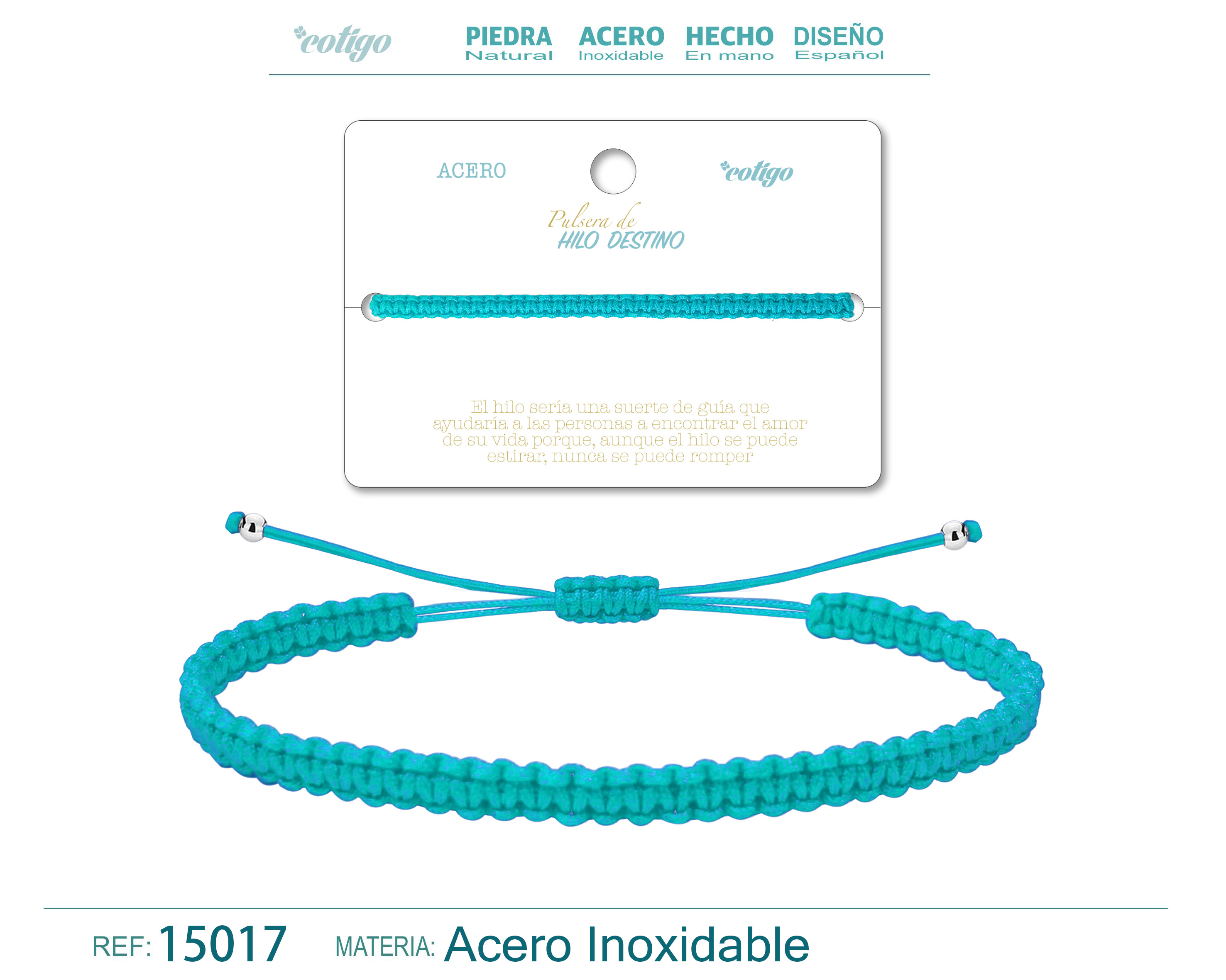 Pulsera Hilo destino color Azul claro