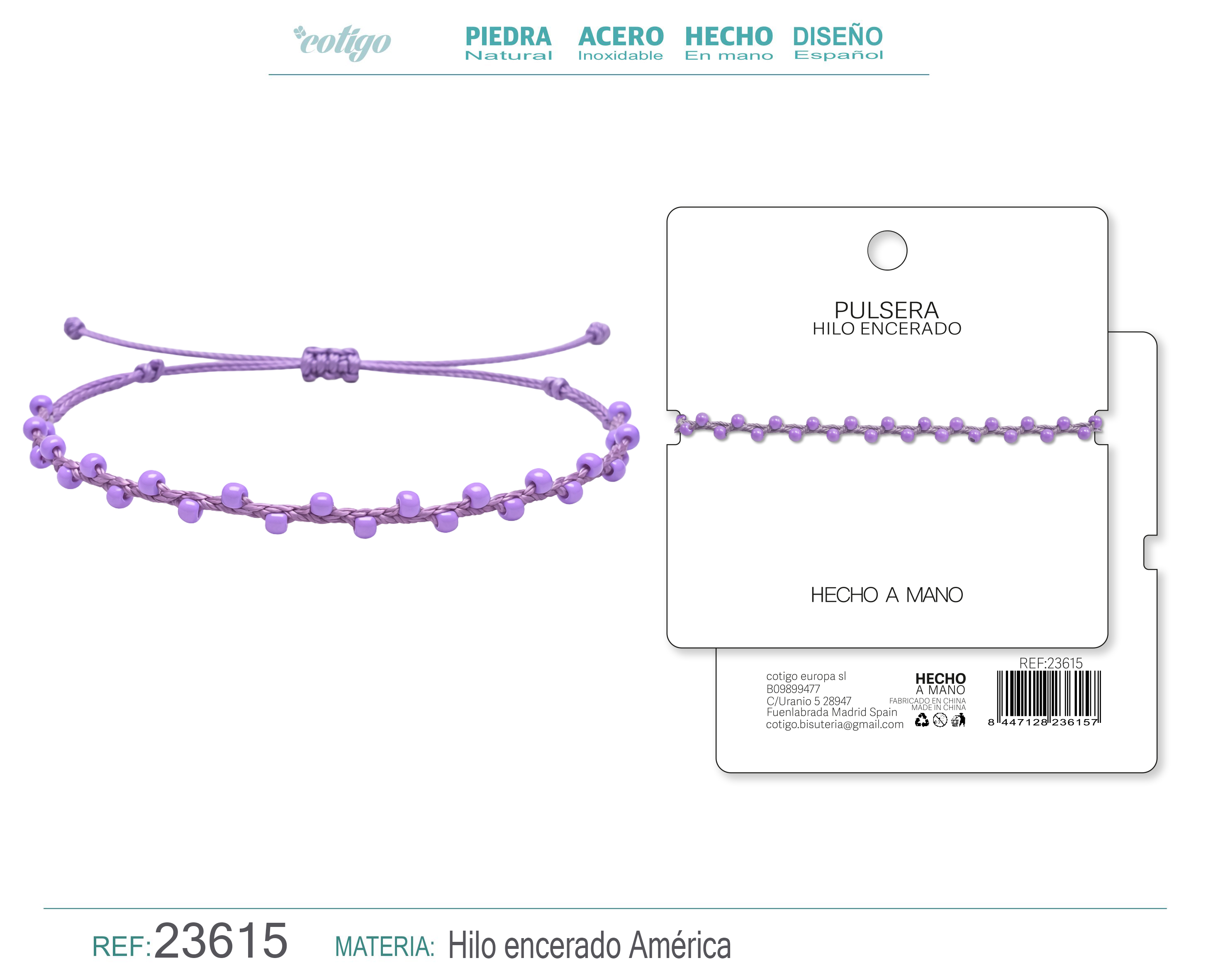 Pulsera Hilo encerado