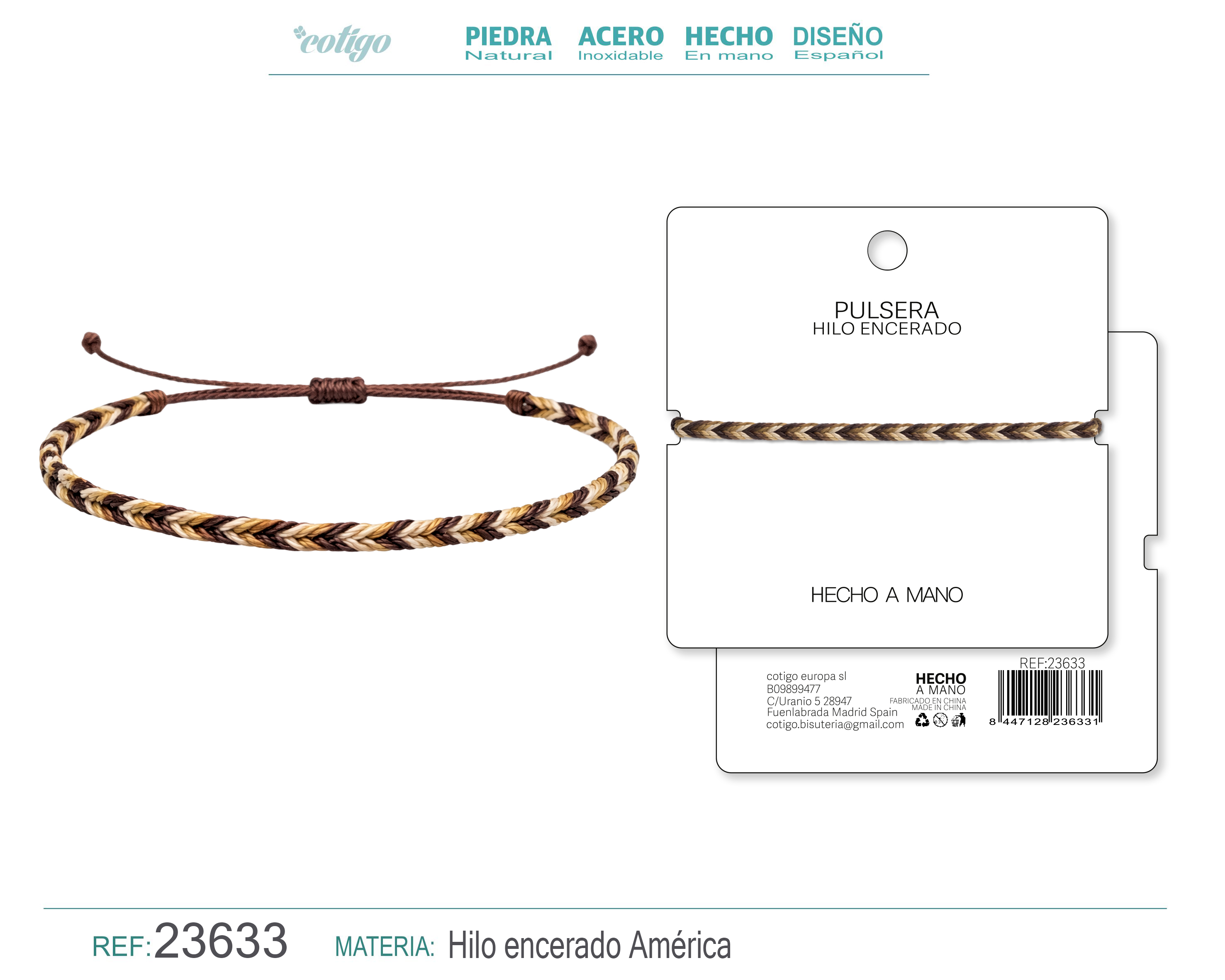 Pulsera Hilo encerado
