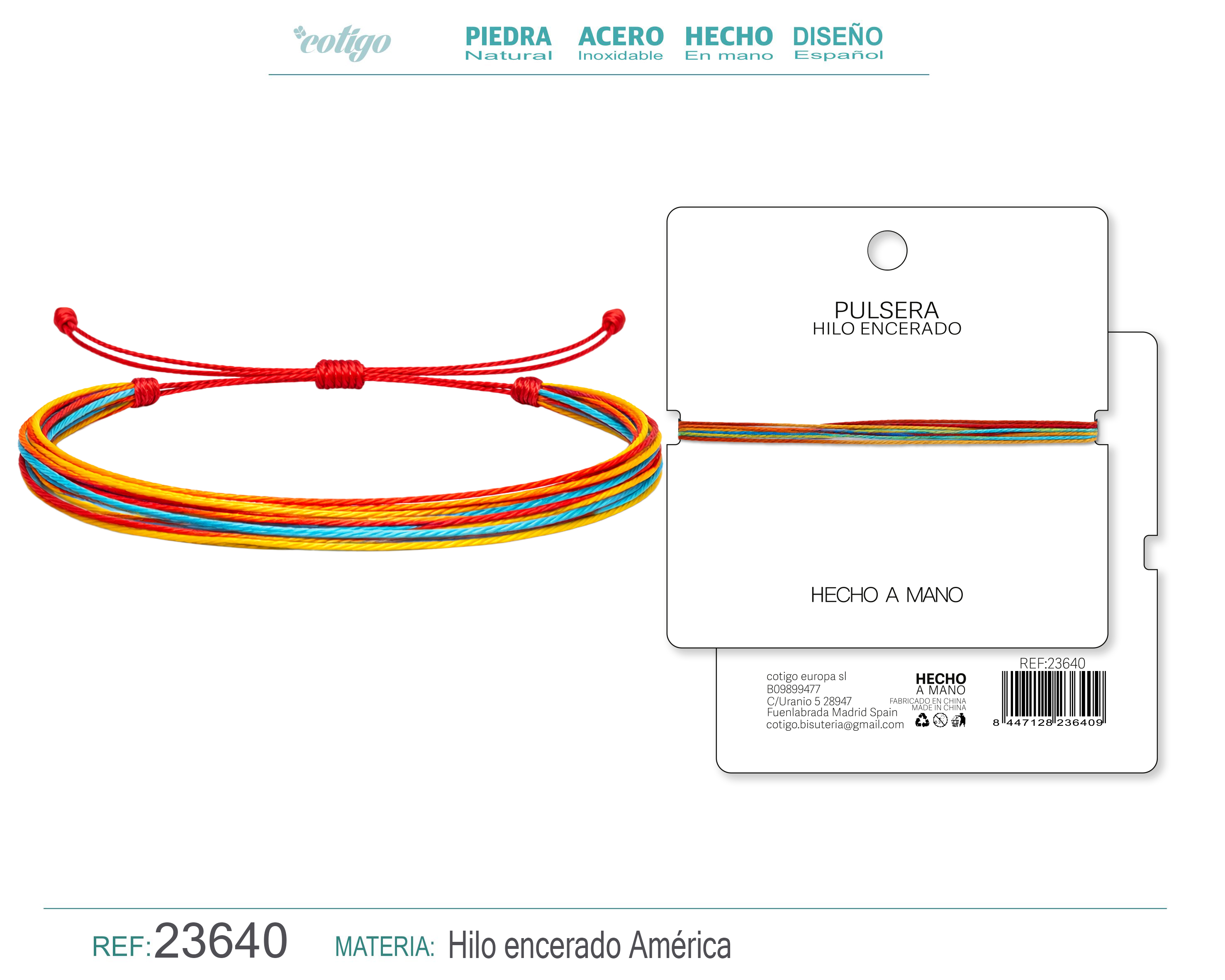 Pulsera Hilo encerado