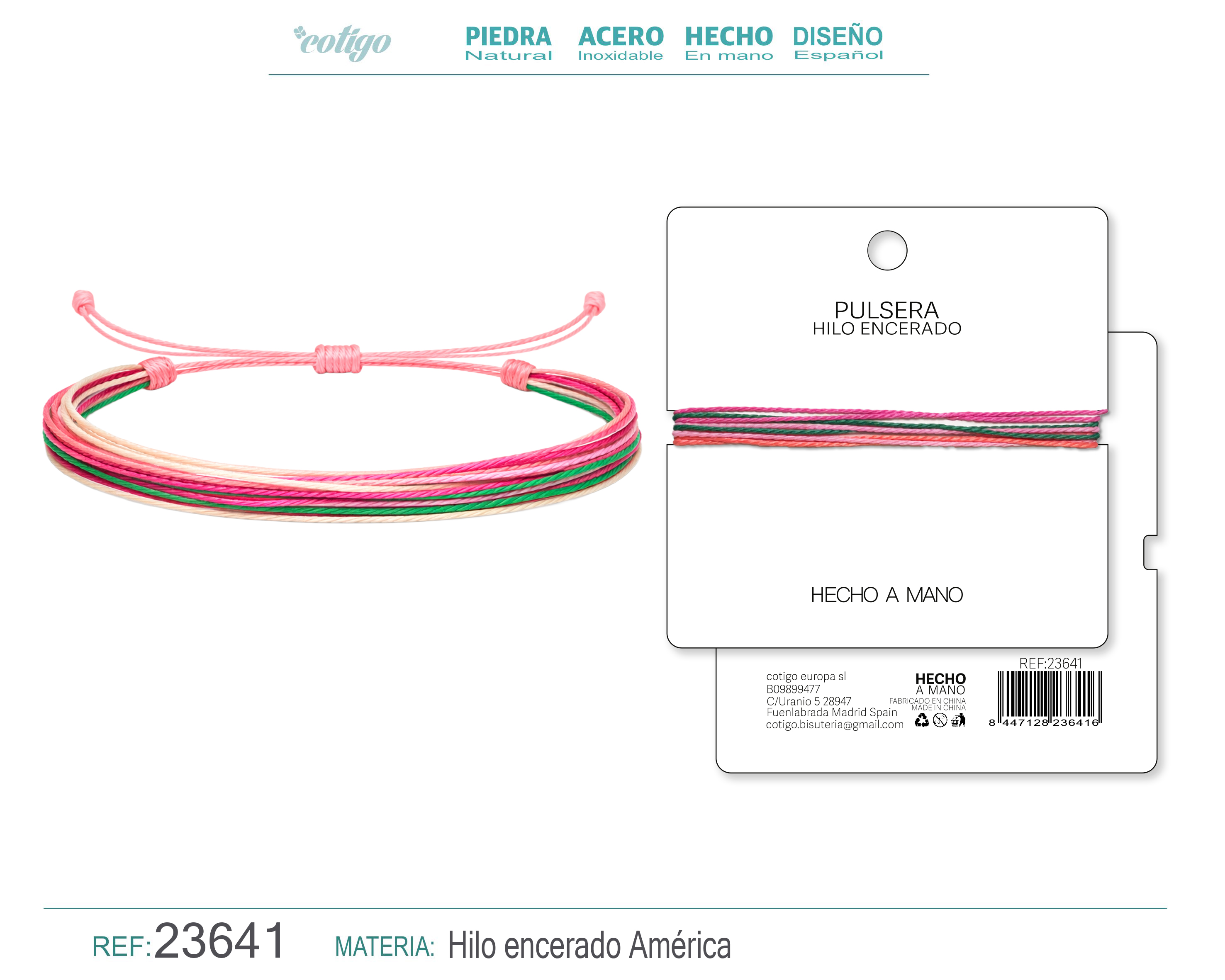 Pulsera Hilo encerado