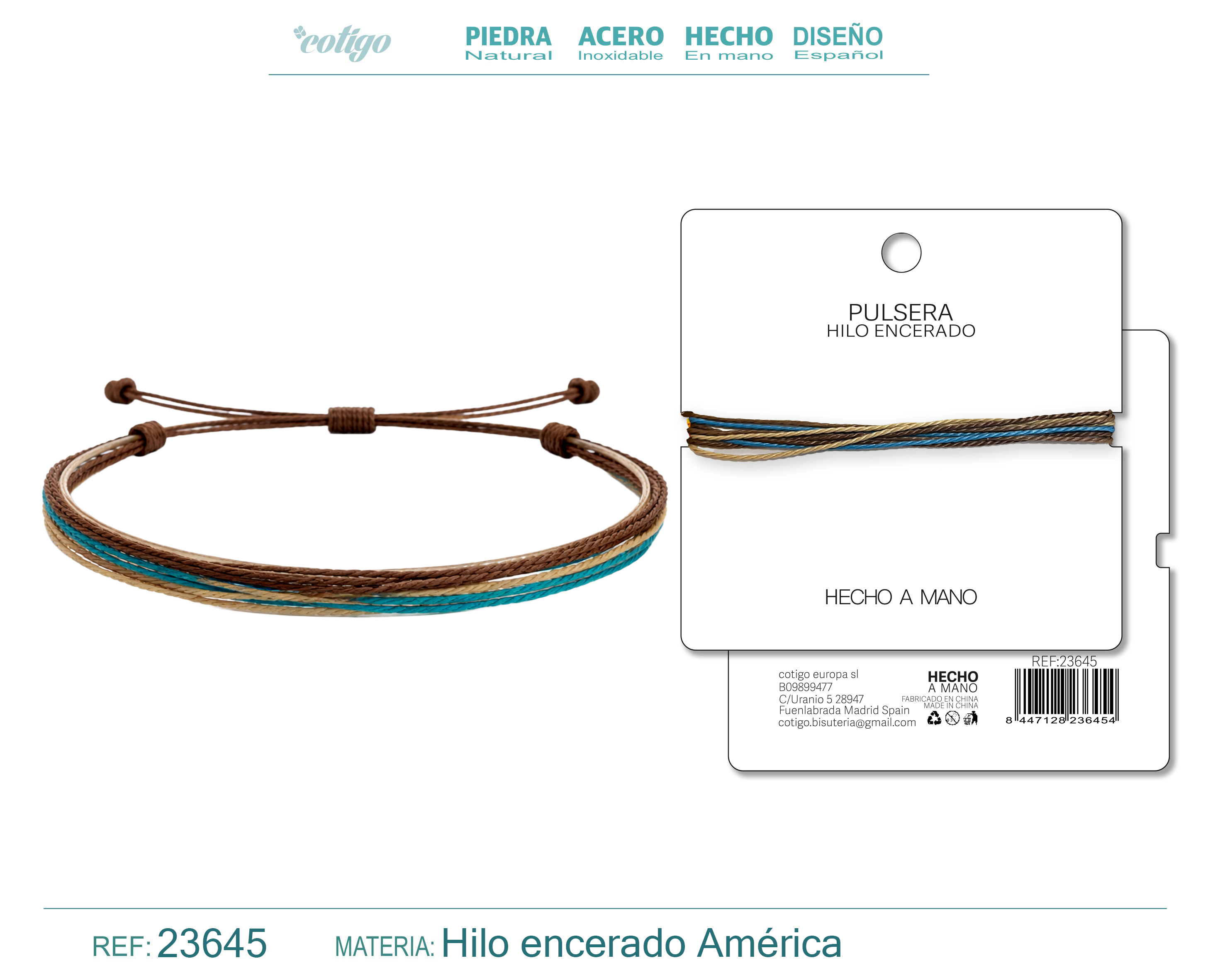 Pulsera Hilo encerado