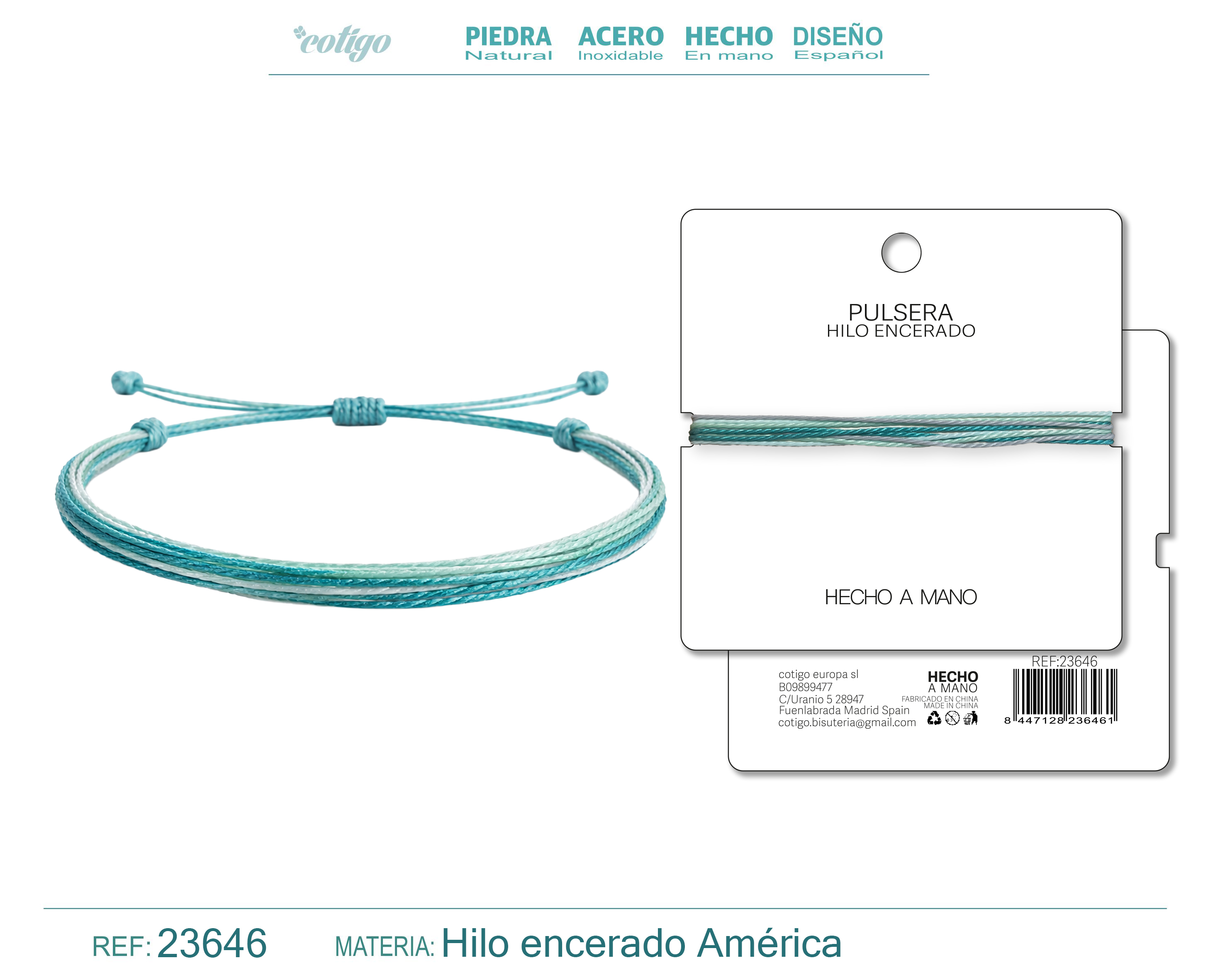 Pulsera Hilo encerado