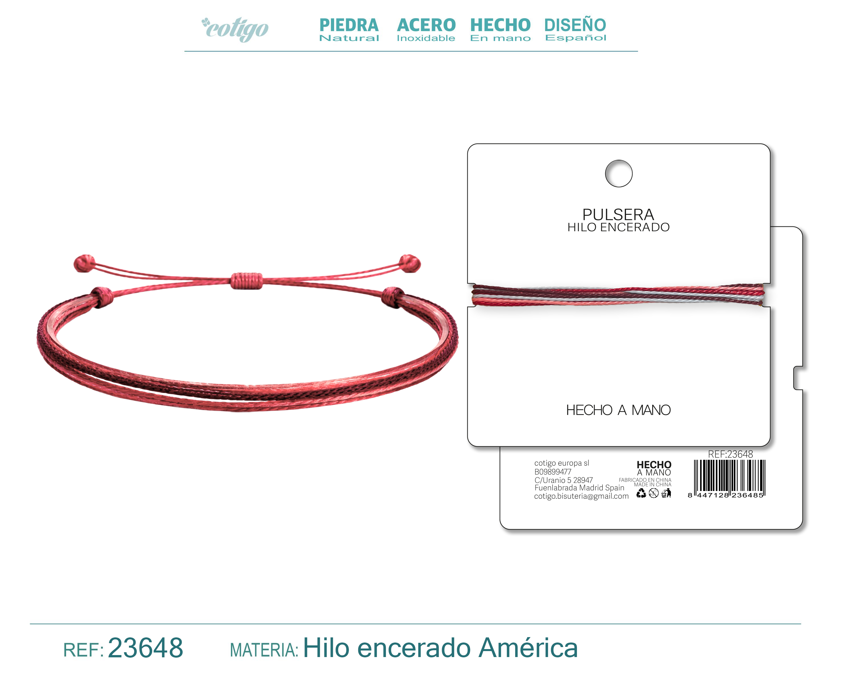 Pulsera Hilo encerado